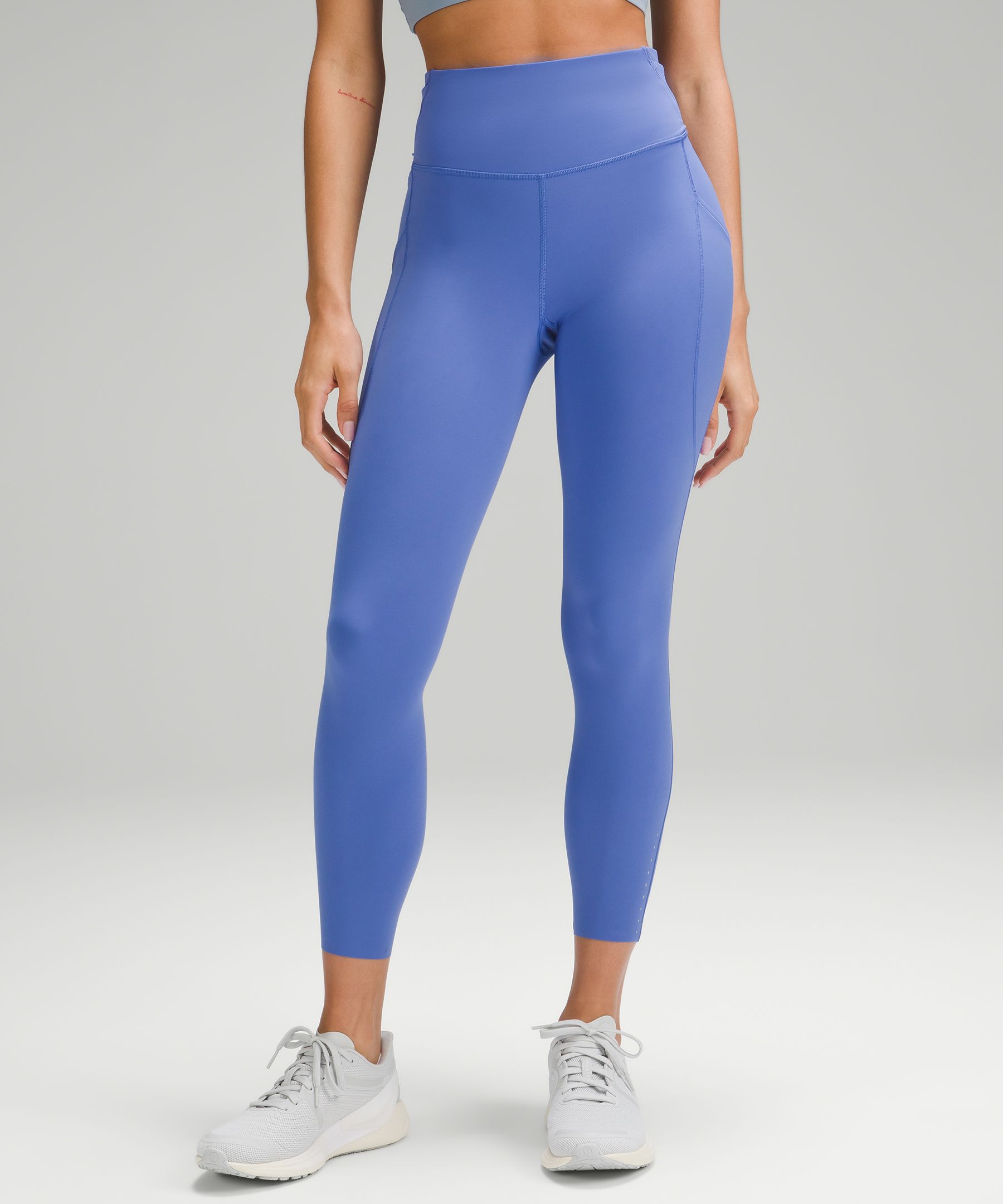 Lululemon Fast And Free 5 Pocket High-rise Nulux Leggings In Blue