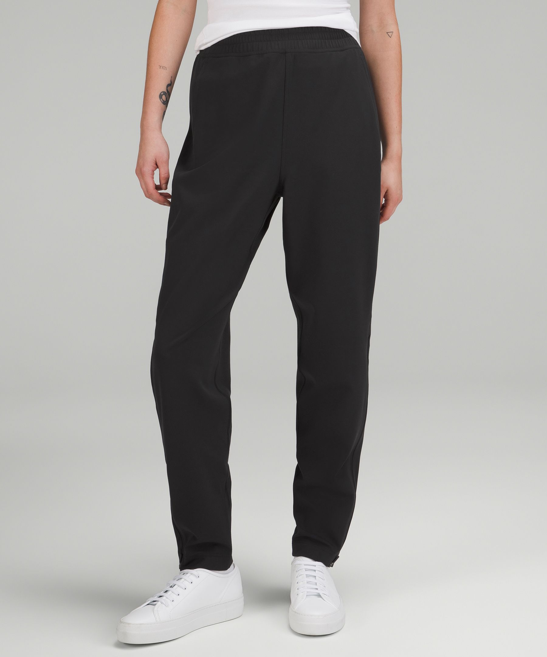 Black high waisted online track pants