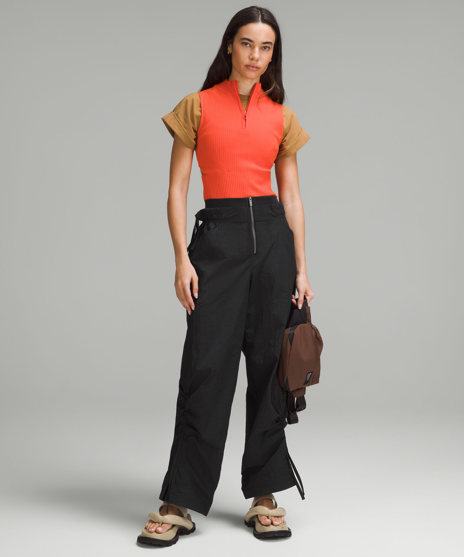 DOUBLE WAIST WIDE LEG PANTS