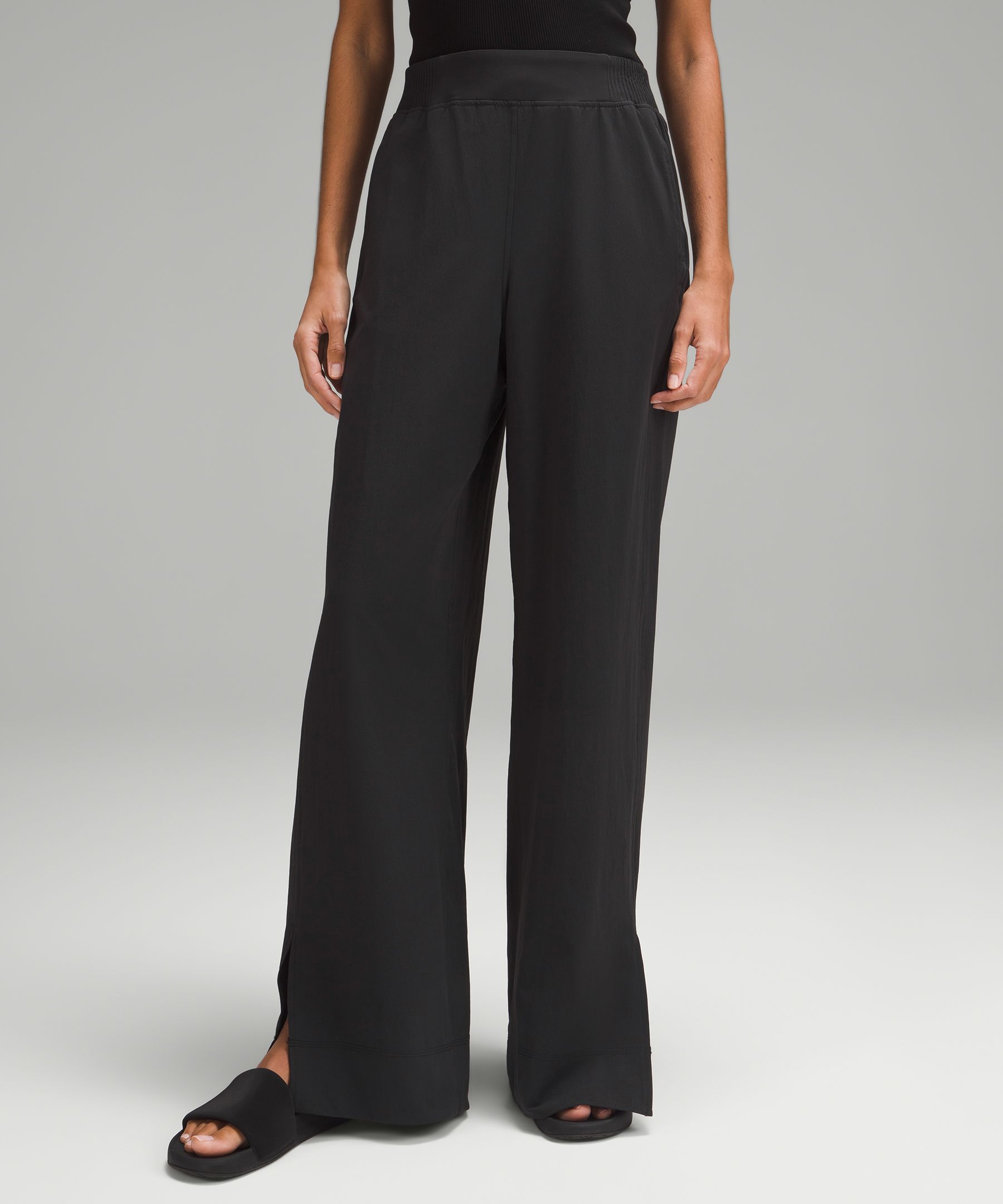 Stretch Woven High-Rise Wide-Leg Pant, Women's Pants