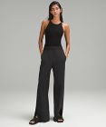 Stretch Woven Wide-Leg High-Rise Pant