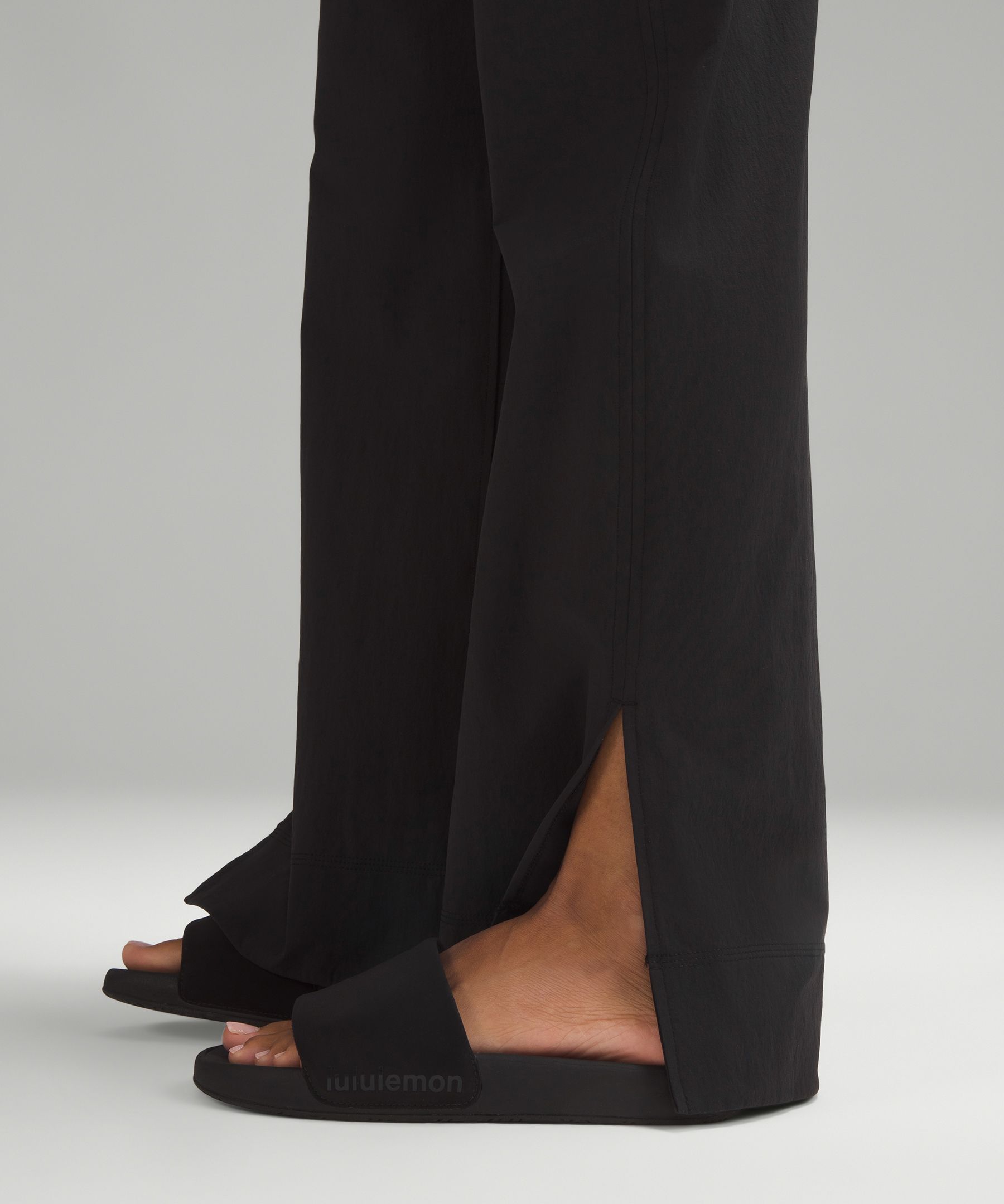 Lululemon On The Fly Pant Black Wide Leg Woven 31.5 Size 12 NWT