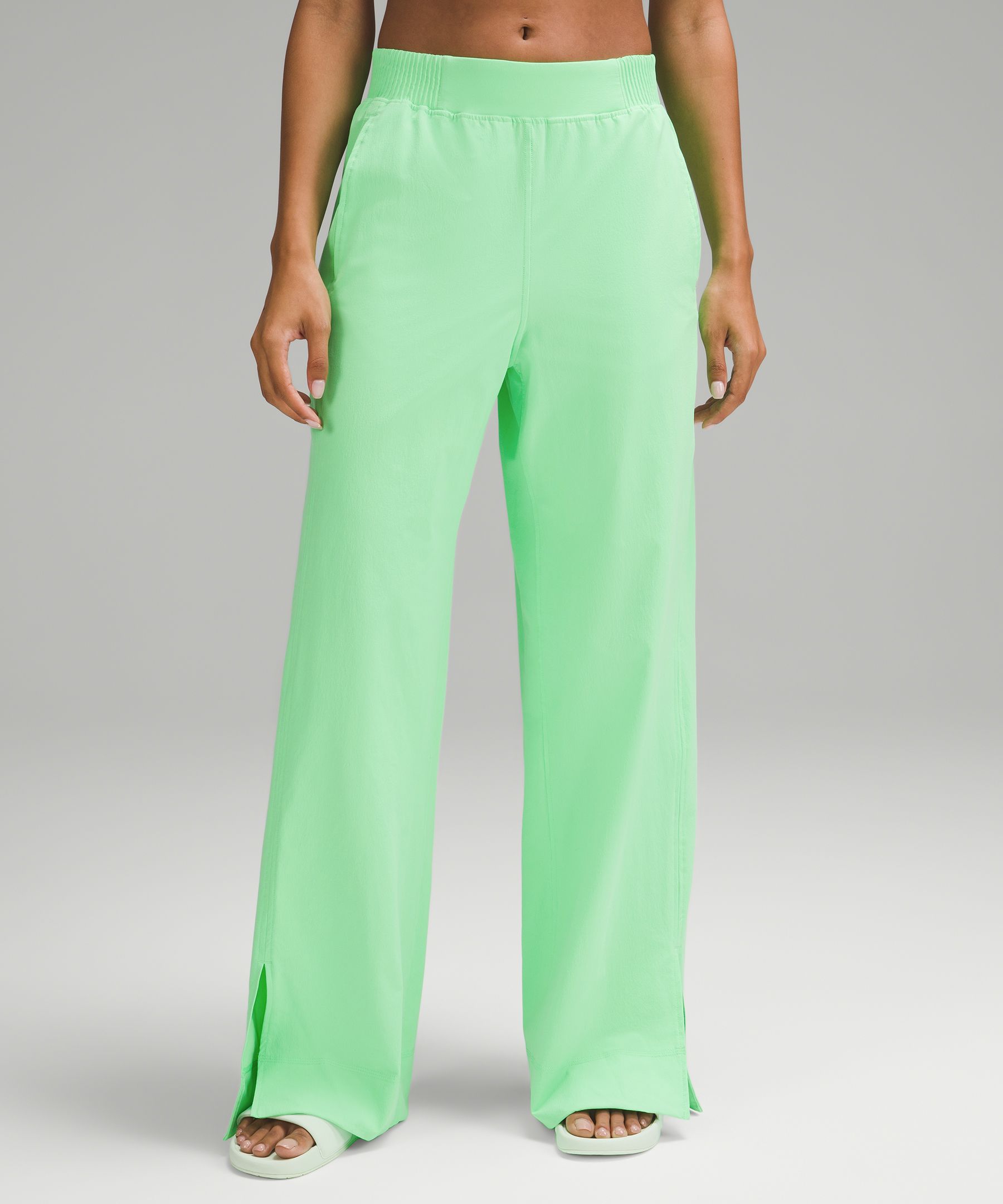 Stretch Woven High-Rise Wide-Leg Pant, Women's Pants