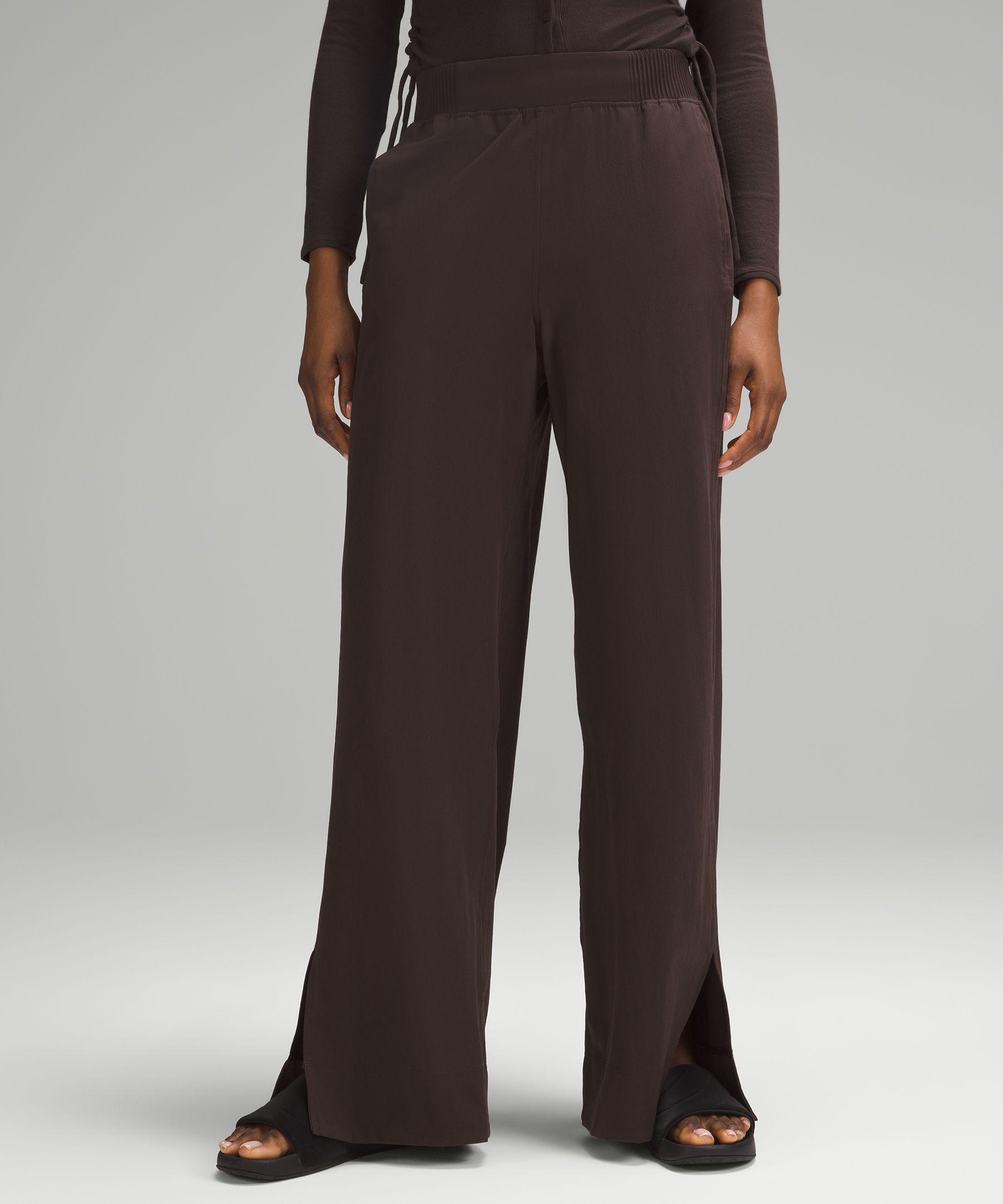 lululemon athletica Scuba Mid-rise Straight-leg Pants 7/8 Length Velvet  Cord in Black