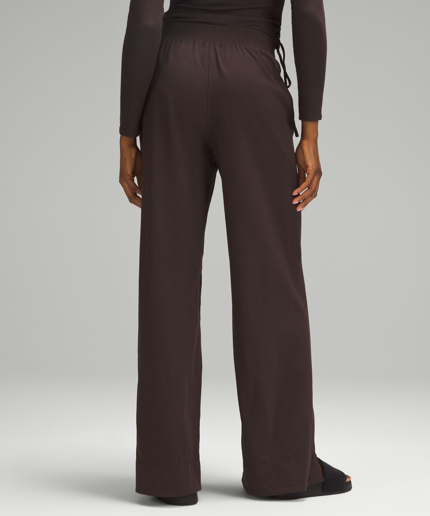 Stretch Woven High-Rise Wide-Leg Pant, Women's Pants