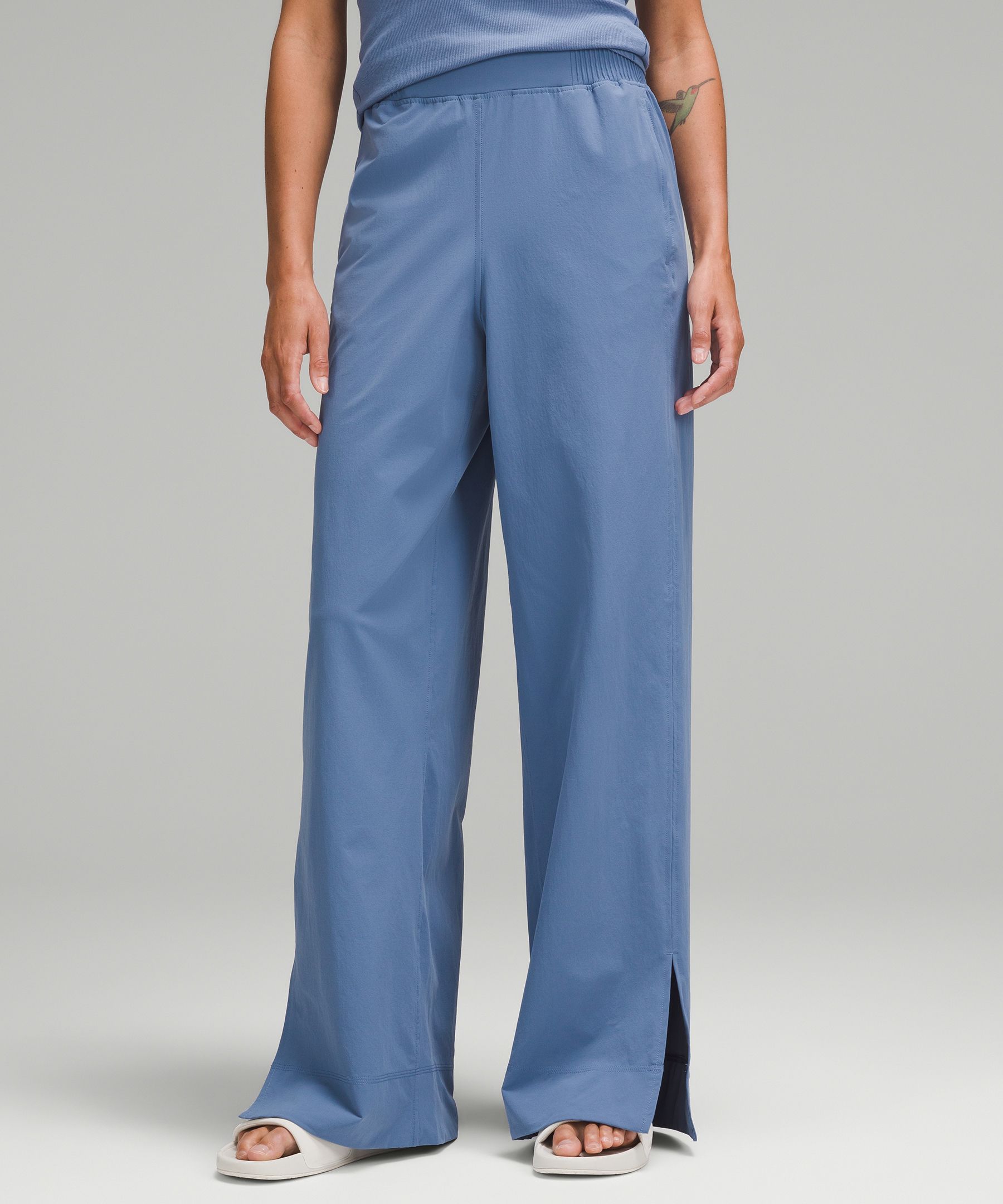Lululemon Stretch Woven High-rise Wide-leg Pants In Blue