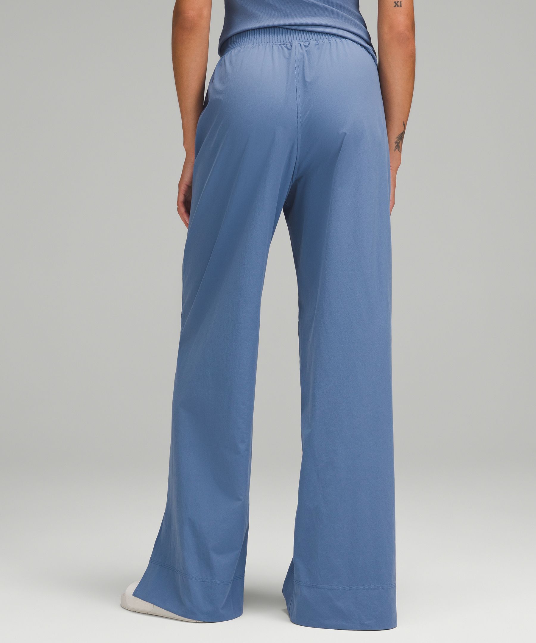 Shop Lululemon Stretch Woven High-rise Wide-leg Pants