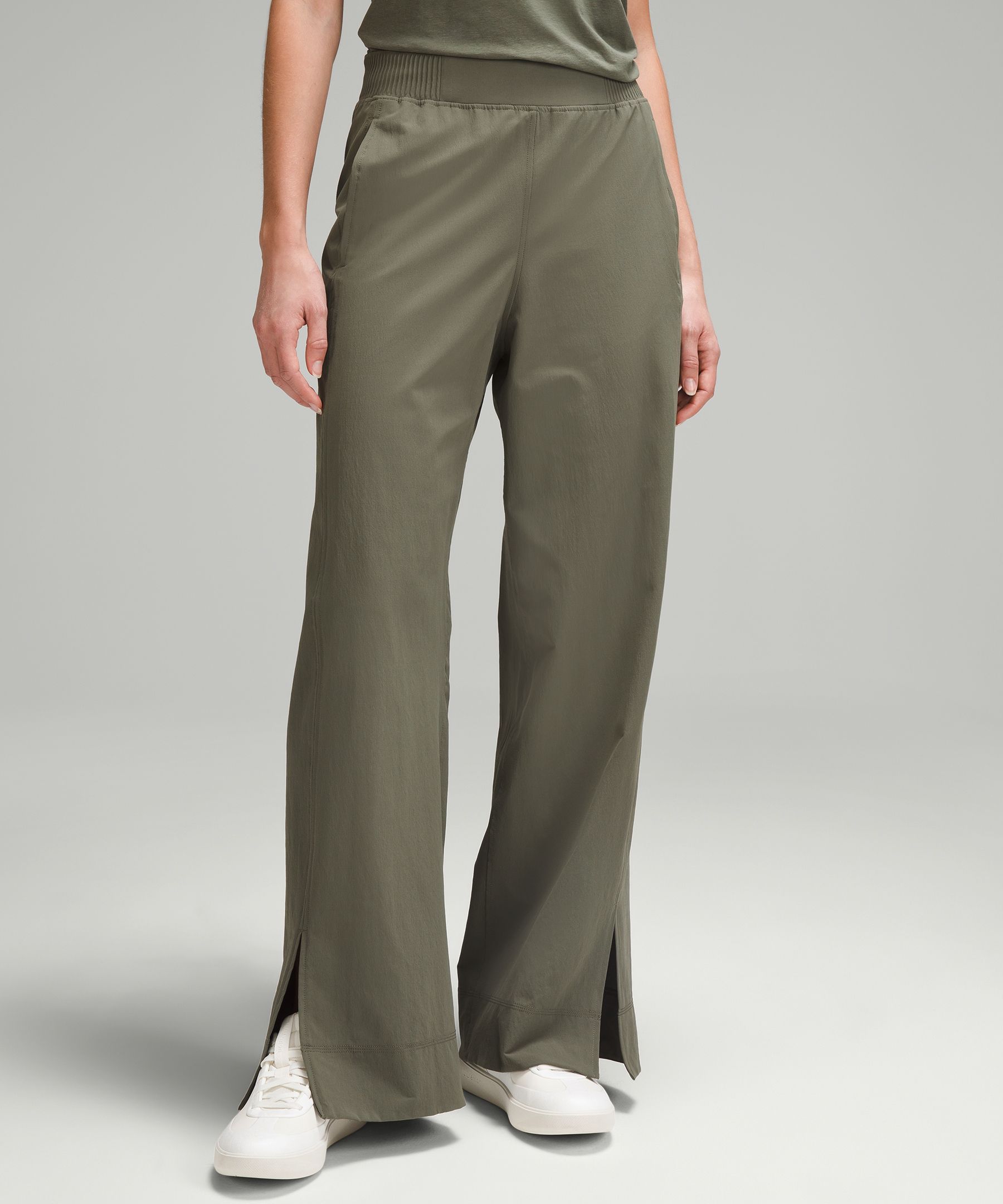 Stretch Woven Wide-Leg High-Rise Pant | Women's Pants