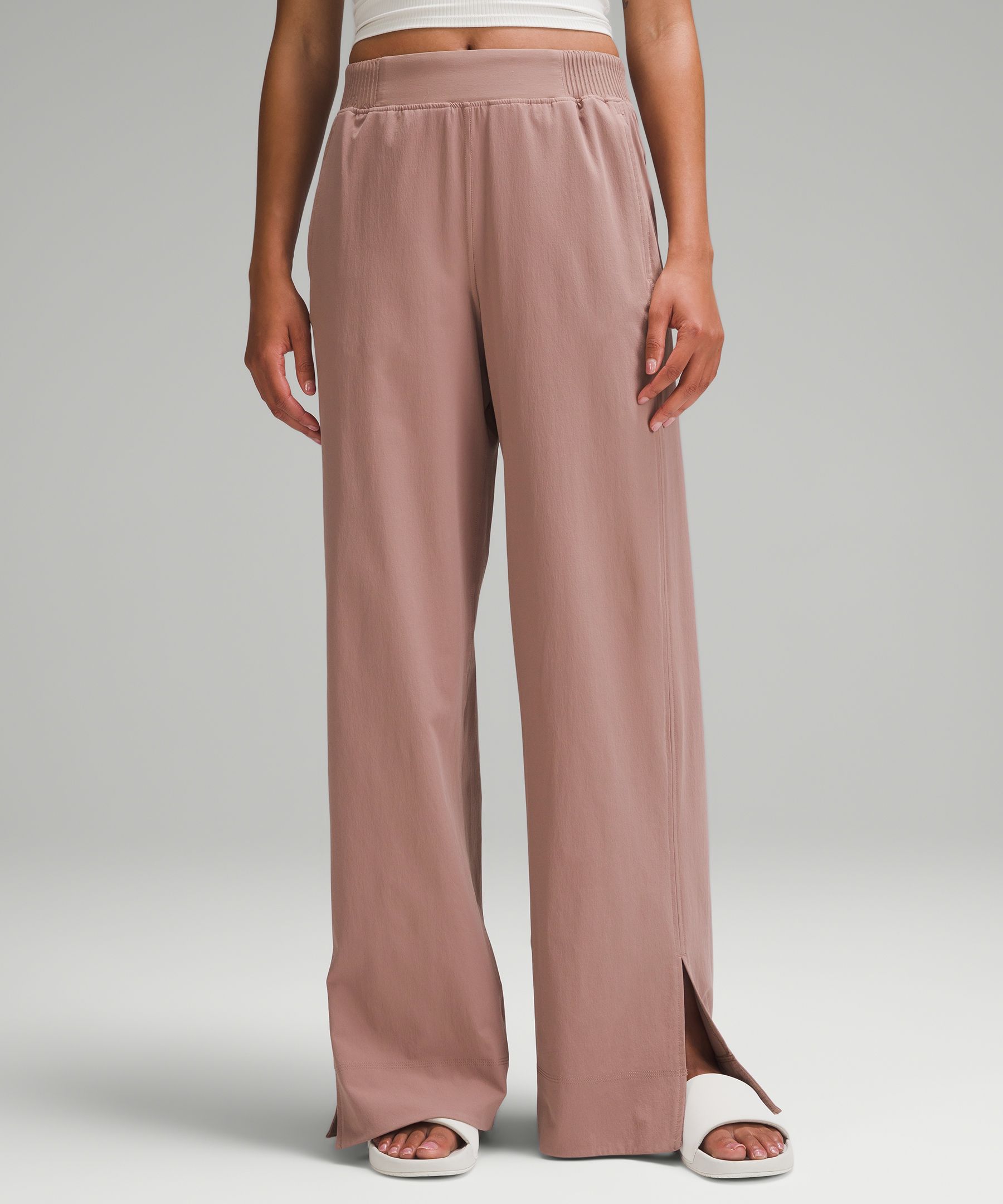 Stretch Woven High-Rise Wide-Leg Pant, Women's Pants