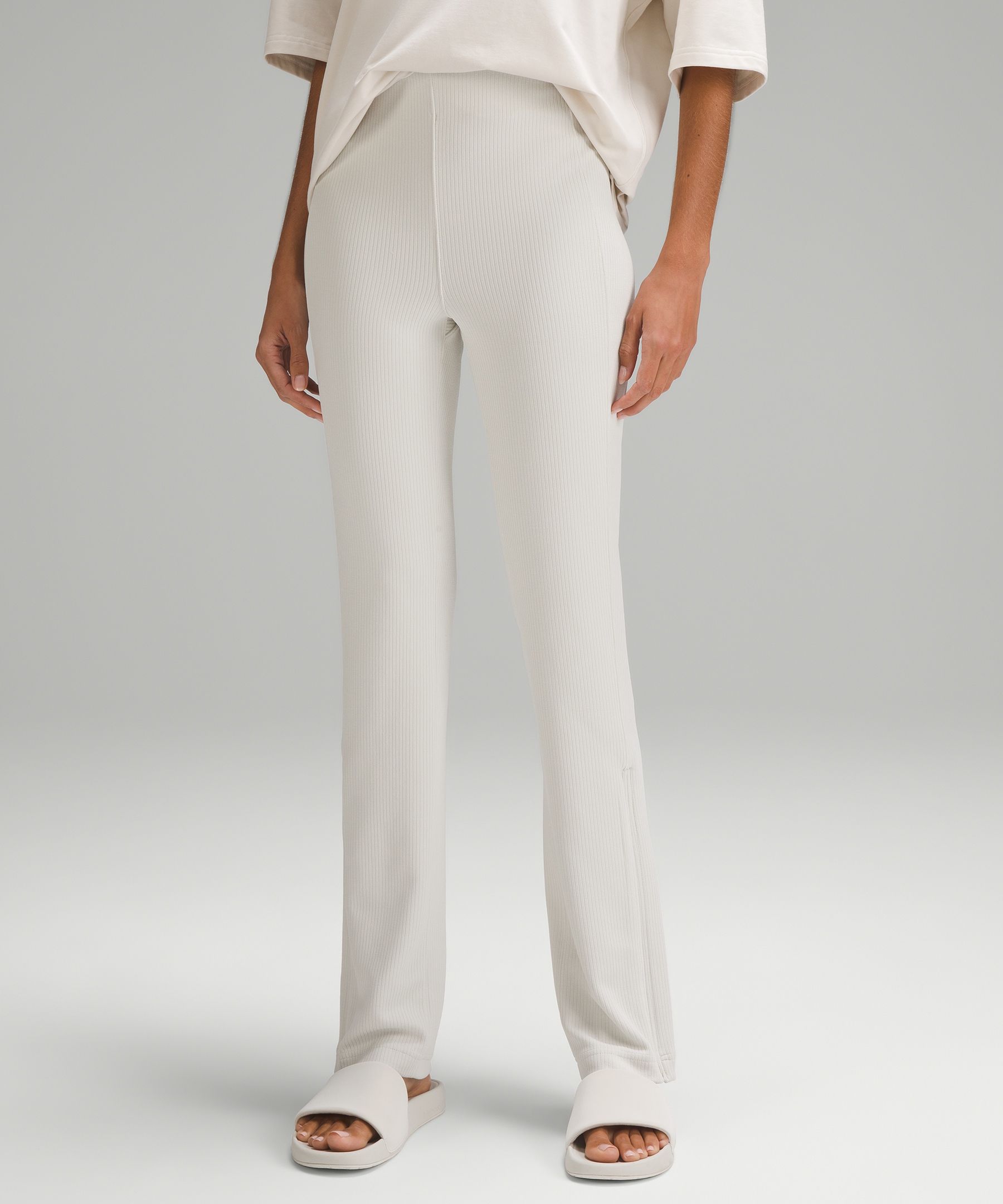 Ribbed Softstreme Zip-Leg High-Rise Pant