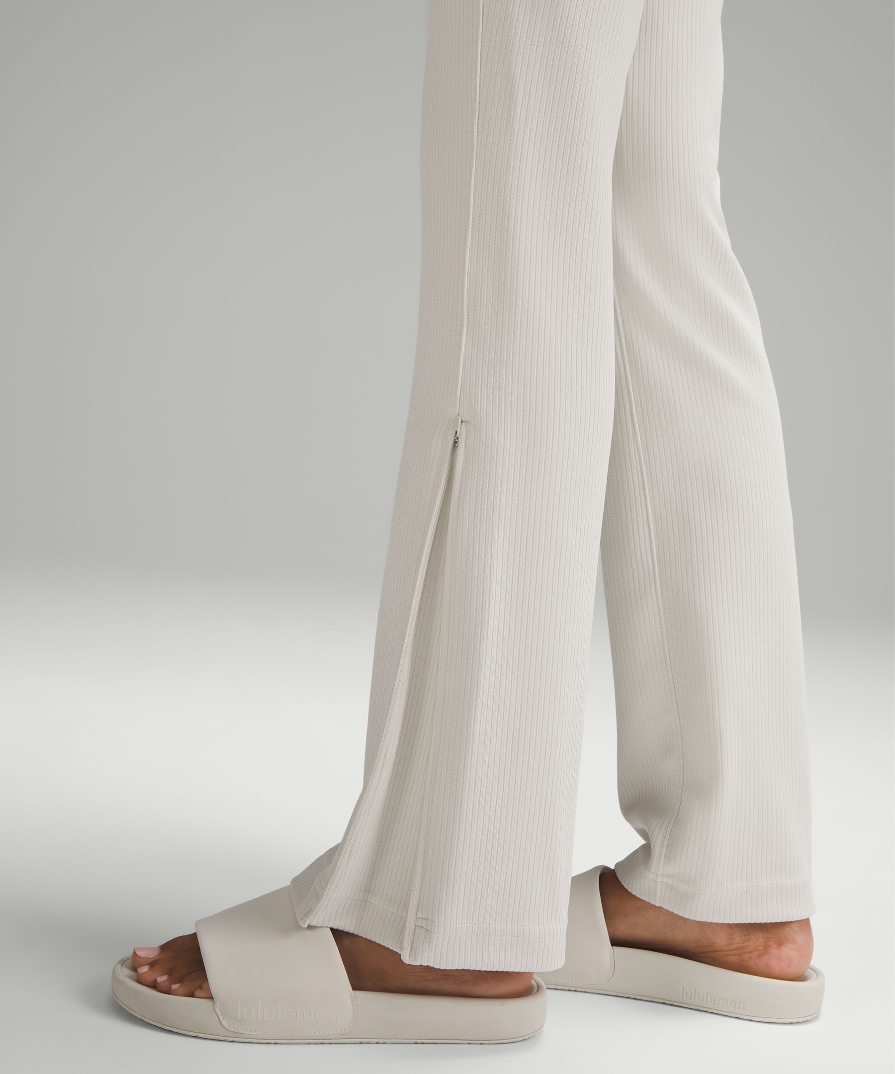 Ribbed Softstreme Zip-Leg High-Rise Pant