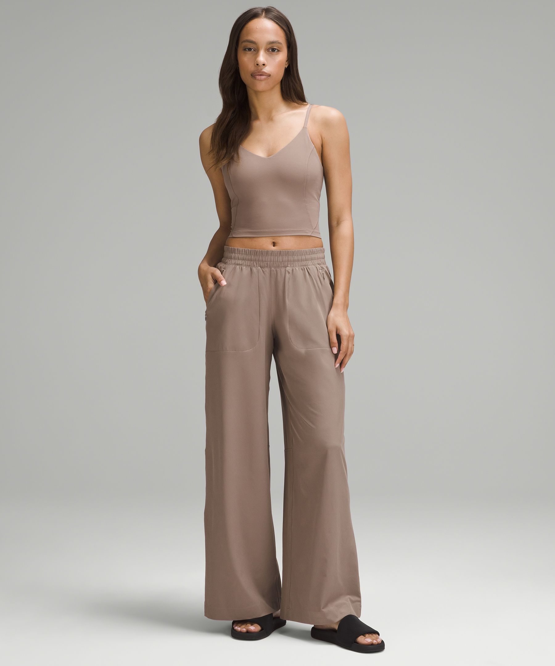 Shop Lululemon Swift Mid-rise Wide-leg Pants