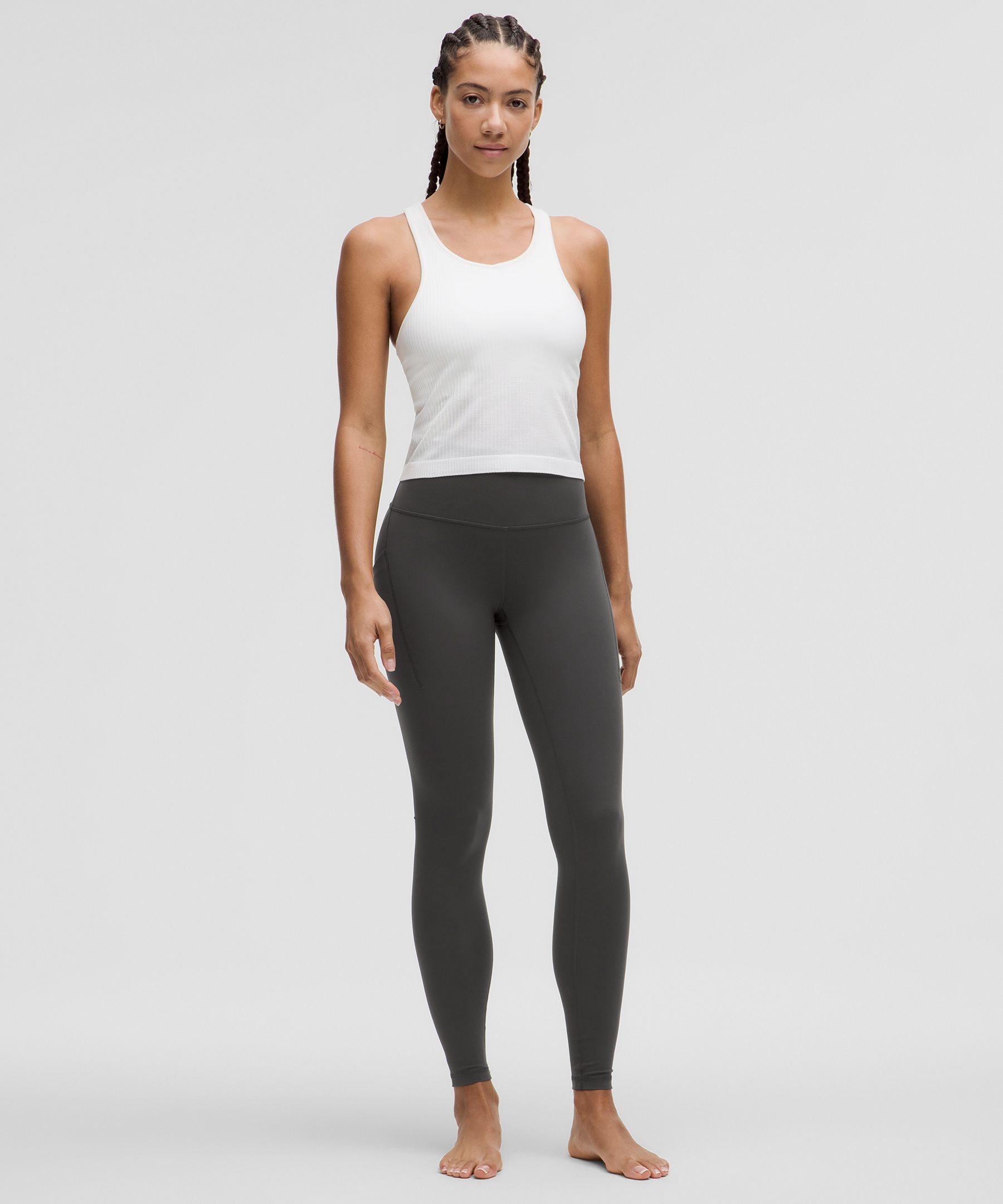 Lululemon Wunder Under High-Rise 7/8 Tight *25 - Magnetized Jacquard Black  White - lulu fanatics