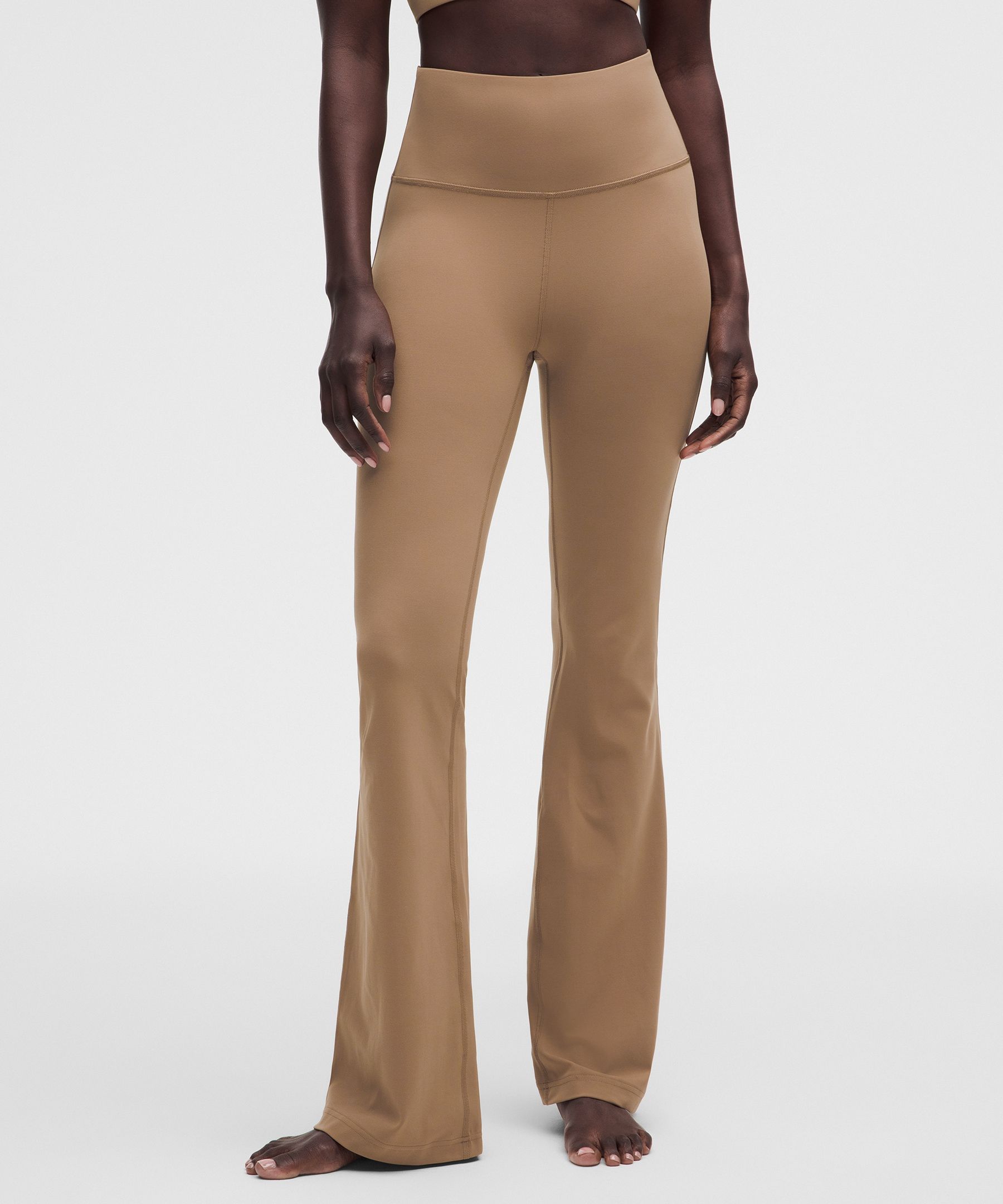 Leggings acampanados de talle superalto de tejido Nulu *Largo est&aacute;ndar