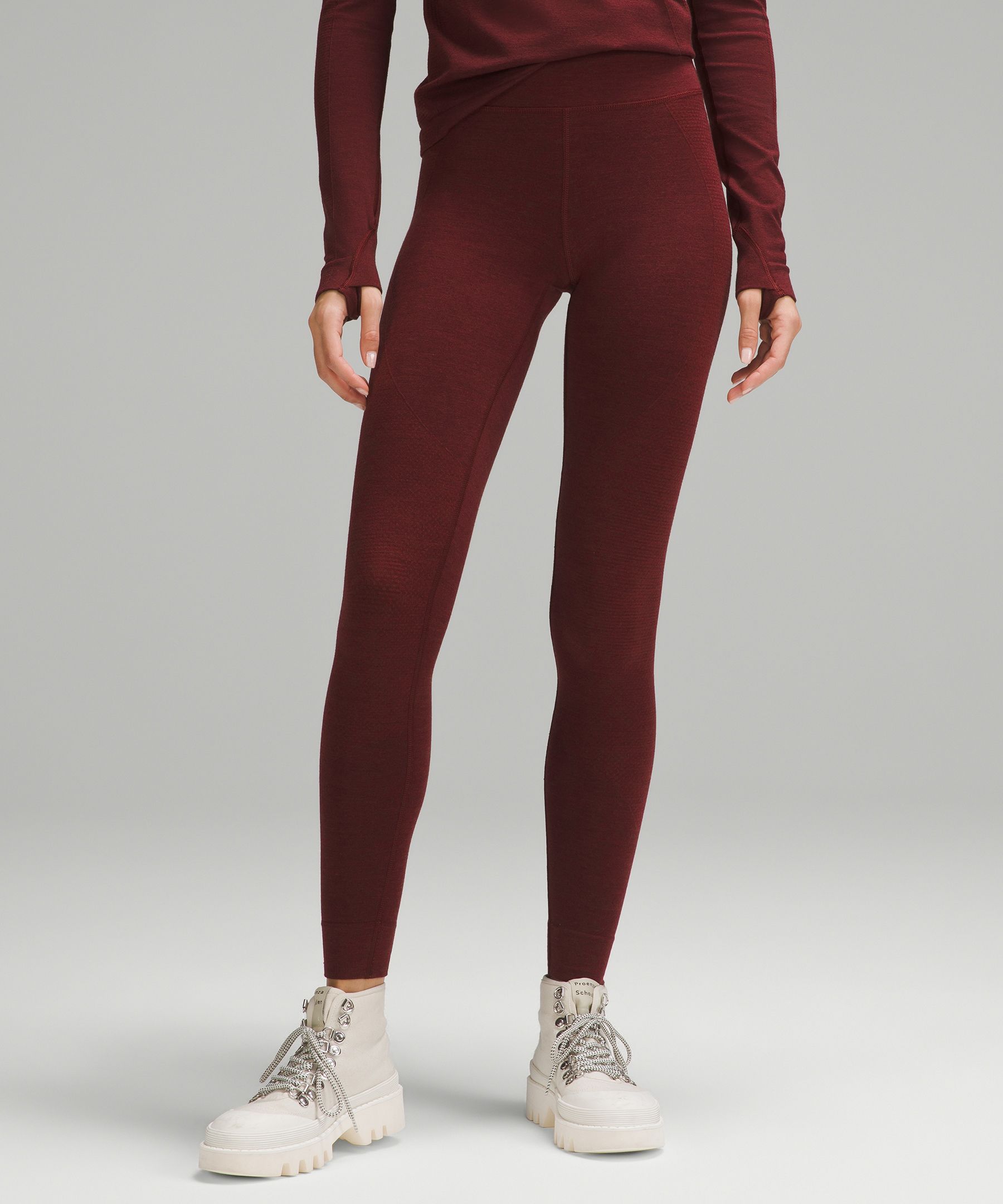 Merino Wool Leggings (Once-on-never-off) in Brown Melange - hautemama