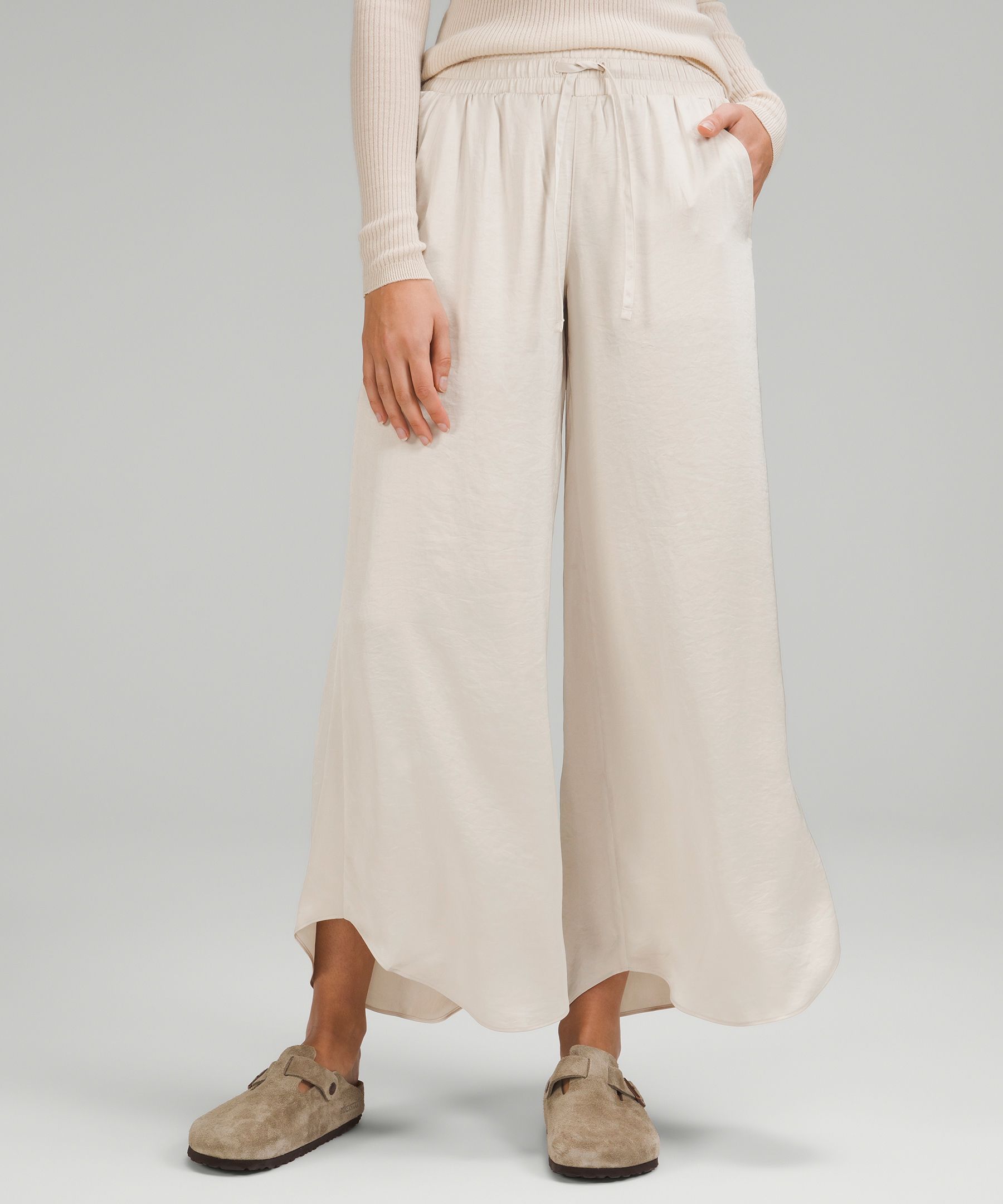 Silk Satin Wide-Leg Pants Lulu