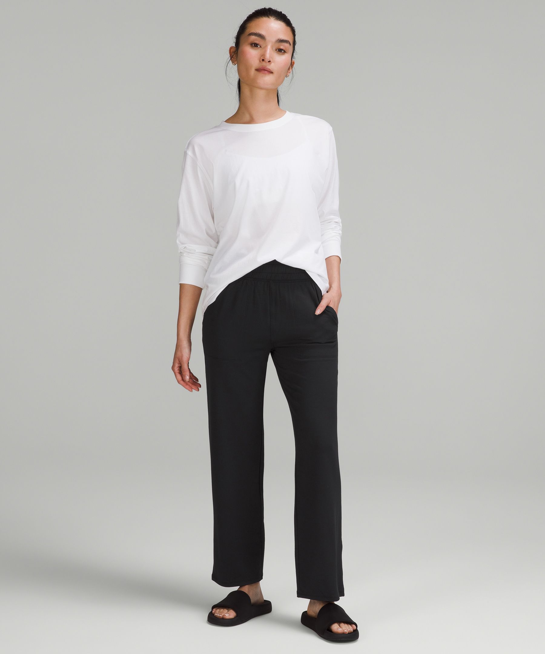 Straight-Leg Fleece High-Rise Pants *Asia Fit