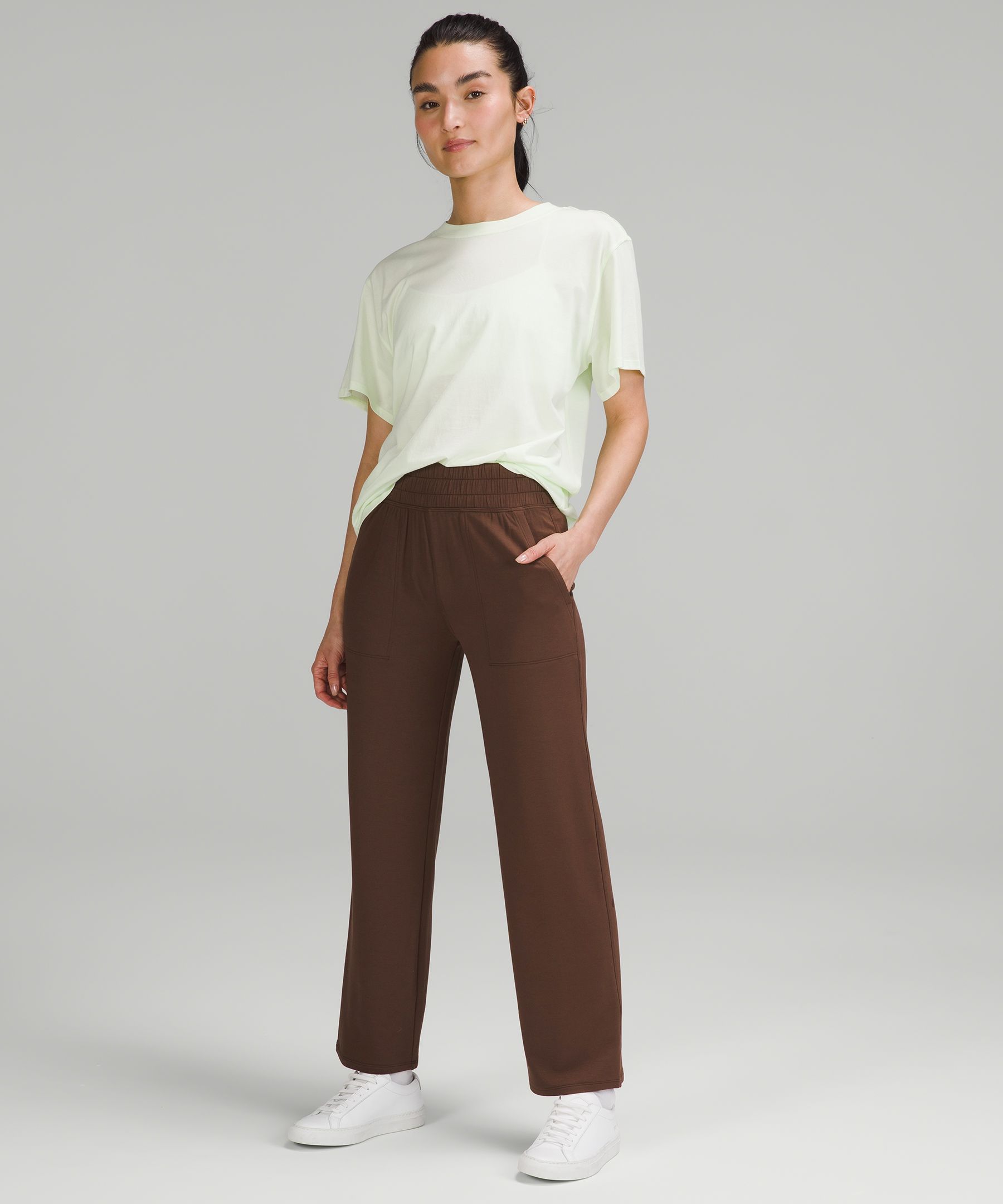 Straight-Leg Fleece High-Rise Pants *Asia Fit