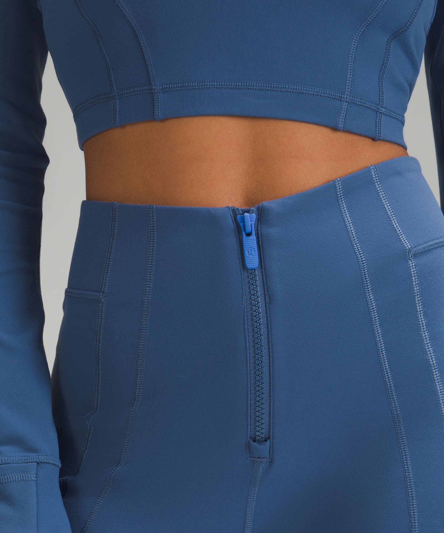 lululemon athletica Define Zip-front High-rise Flared Pants in Blue