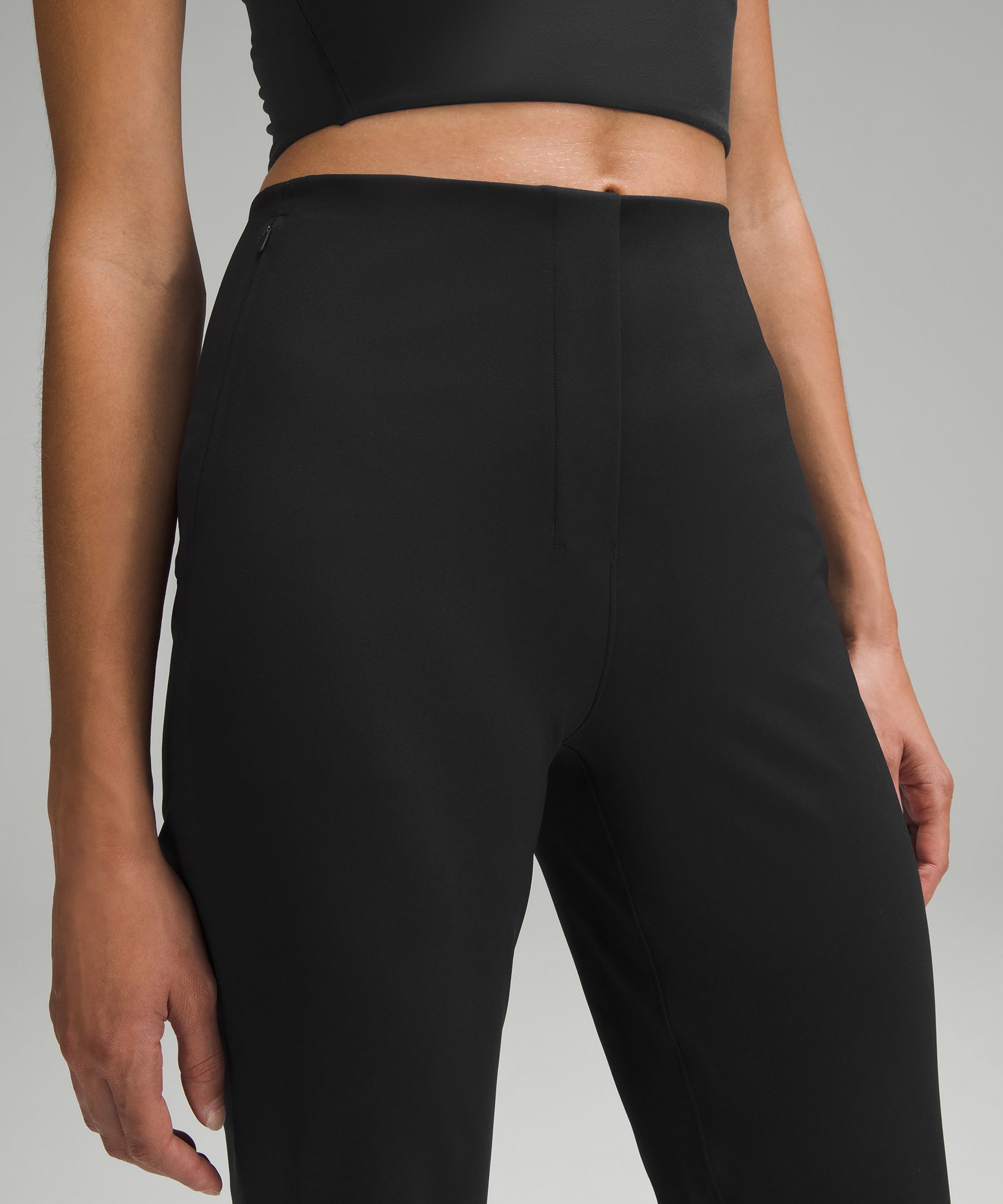 Smooth Fit Split-Hem High-Rise Flared Pants