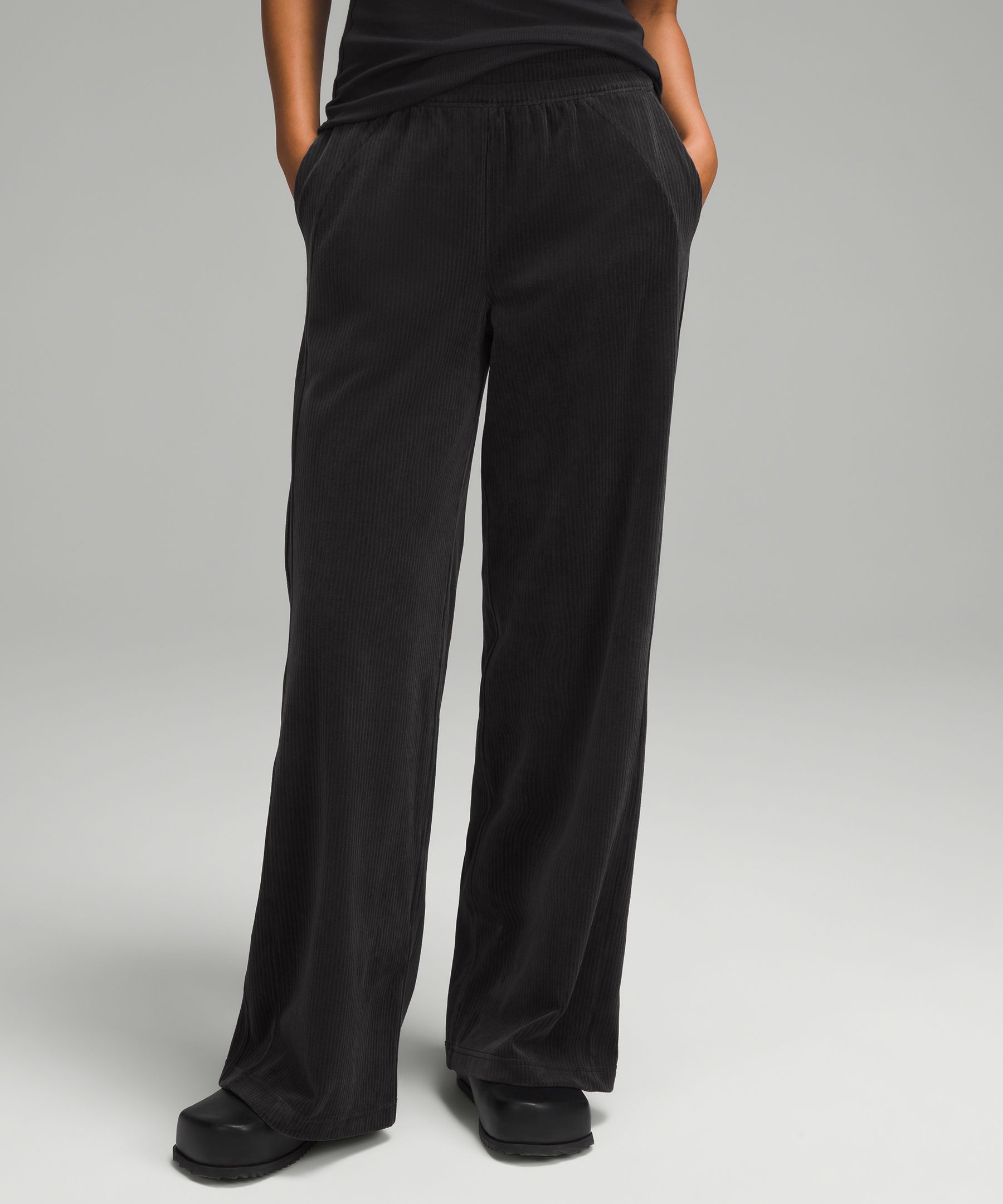 代購lululemon Scuba Mid-Rise Wide-Leg Pant Velvet Cord-Taobao