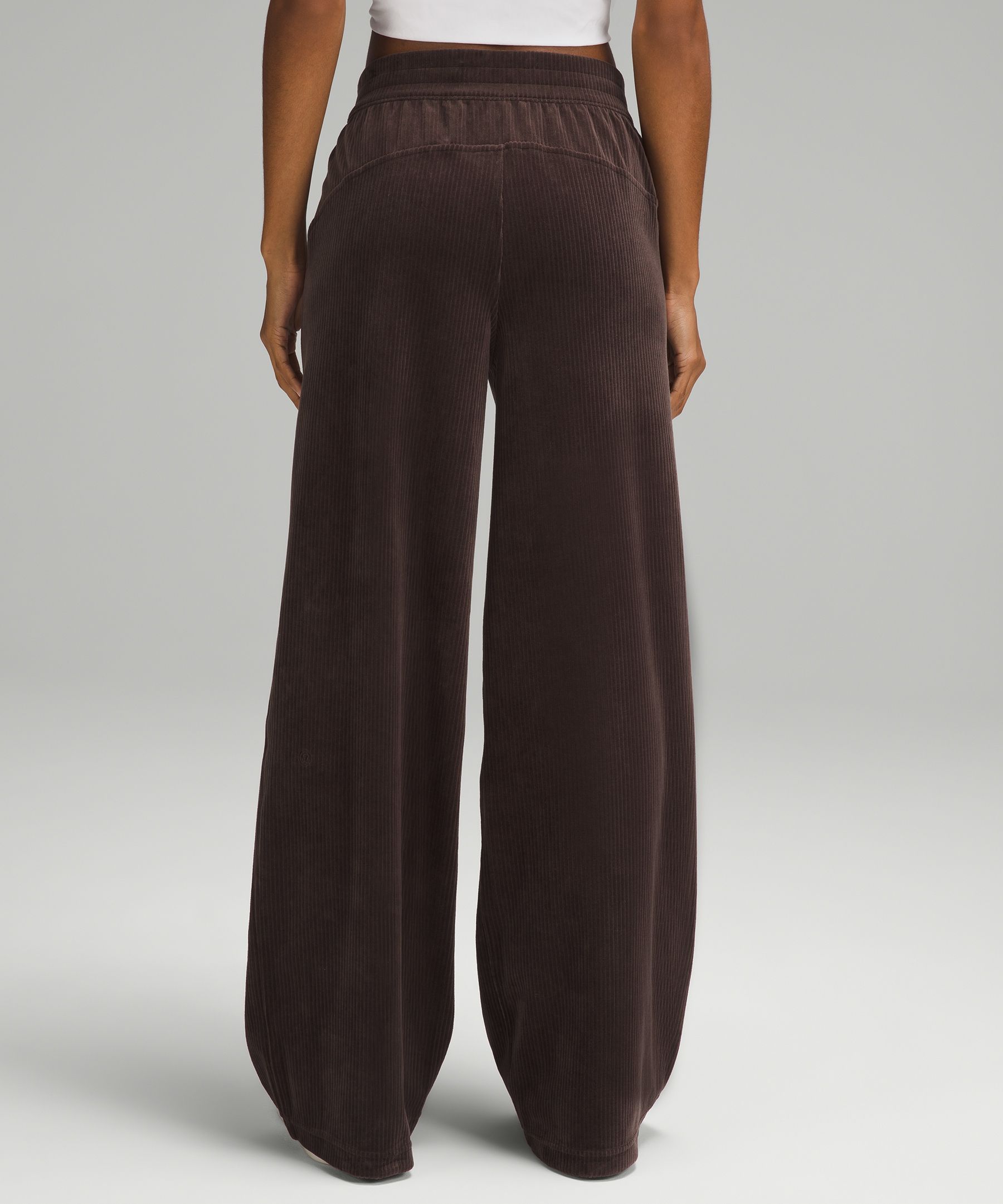 Shop Lululemon Scuba Mid-rise Wide-leg Pants Velvet Cord