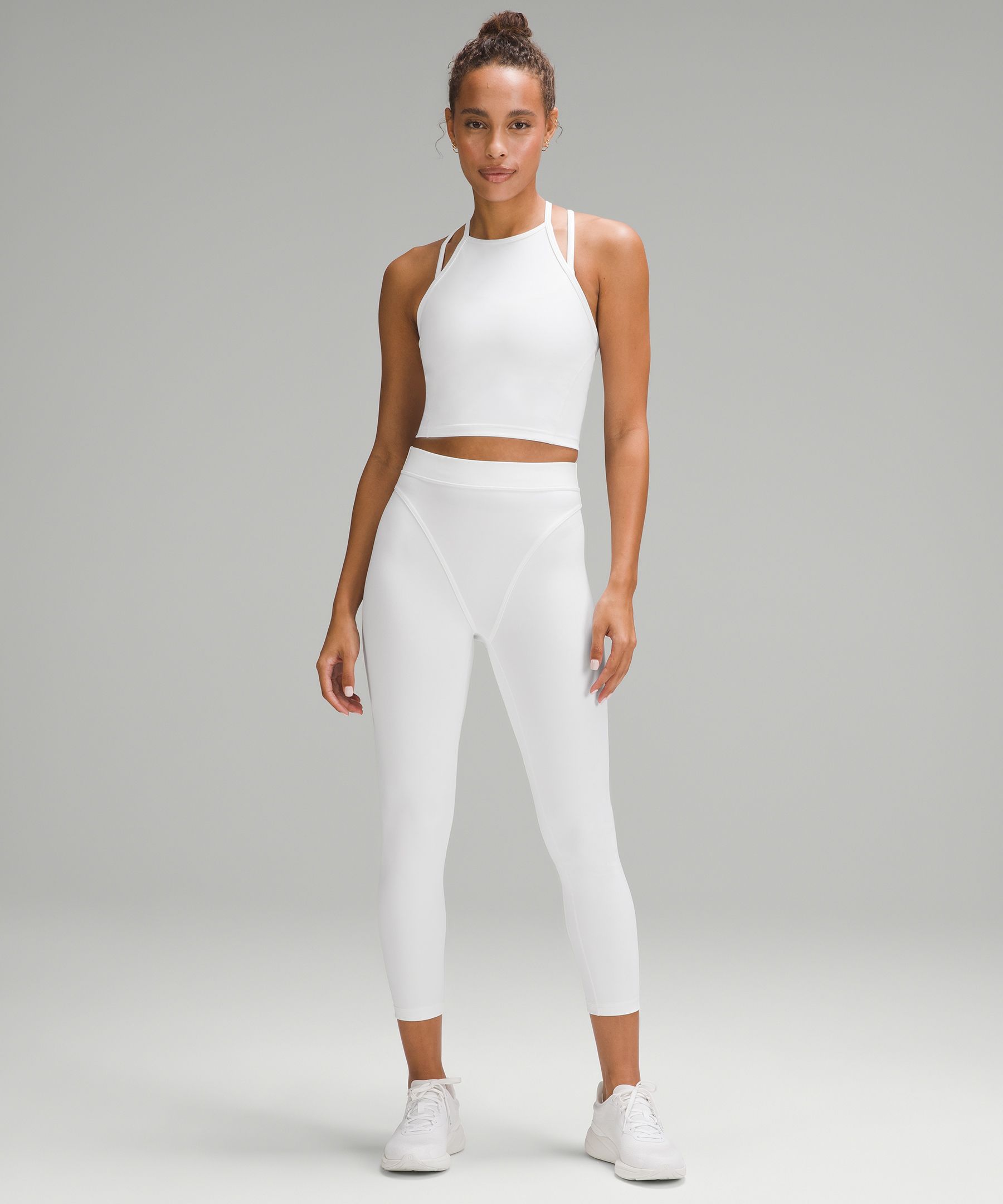 Leggings Lululemon White size 18-20 UK in Cotton - 42537375