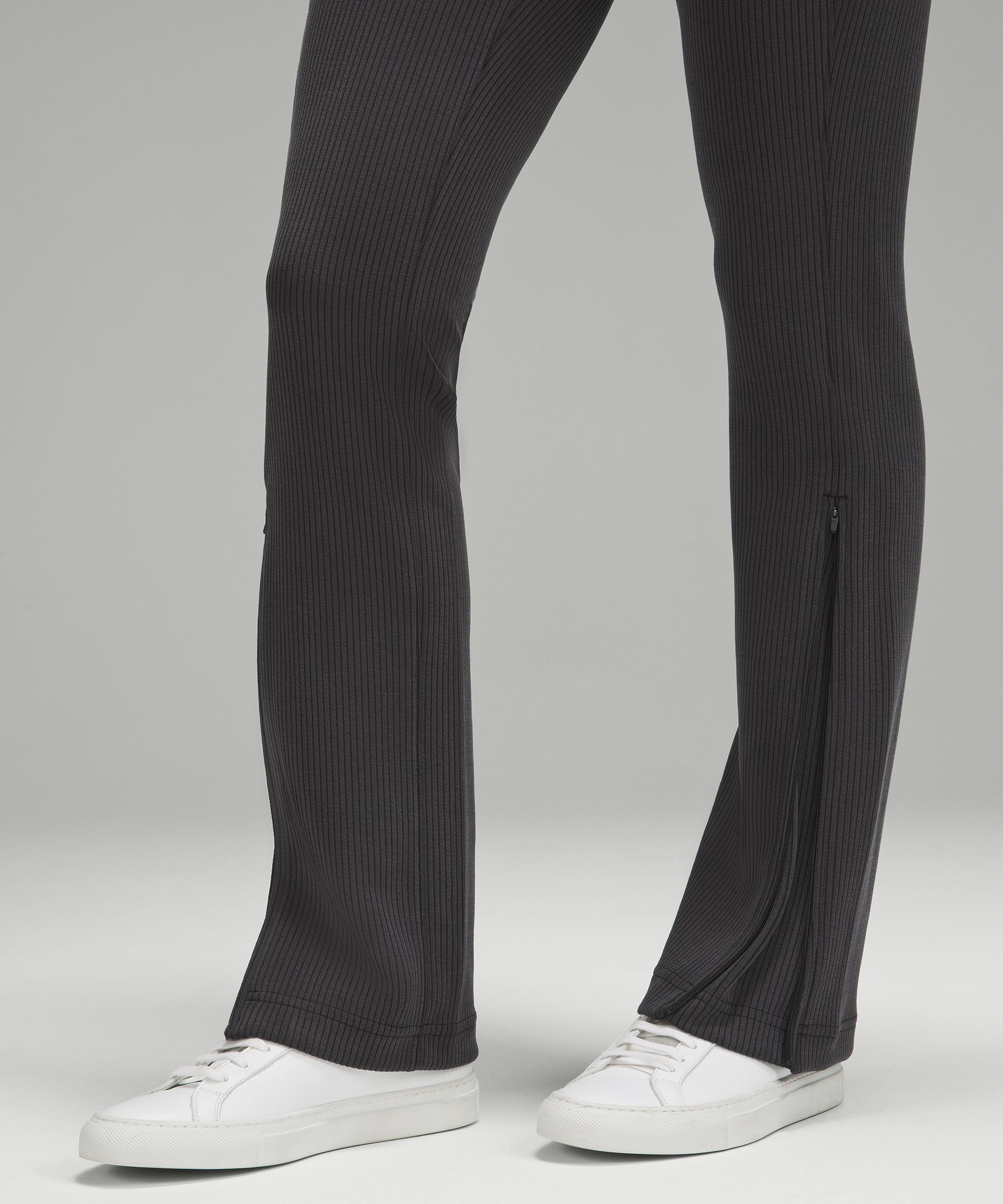 Ribbed Softstreme Zip-Leg High-Rise Pant