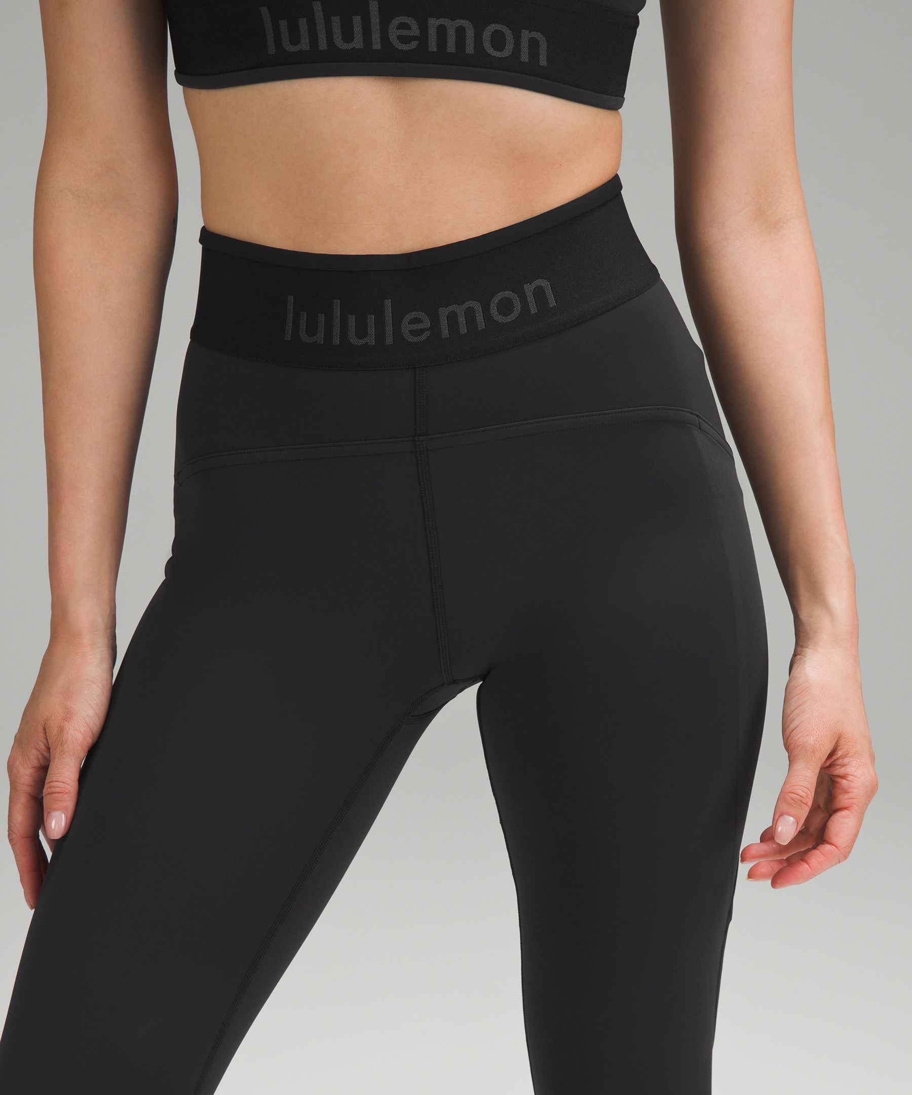 Lululemon athletica Logo Waistband Everlux Training Crop 15, Women's  Capris