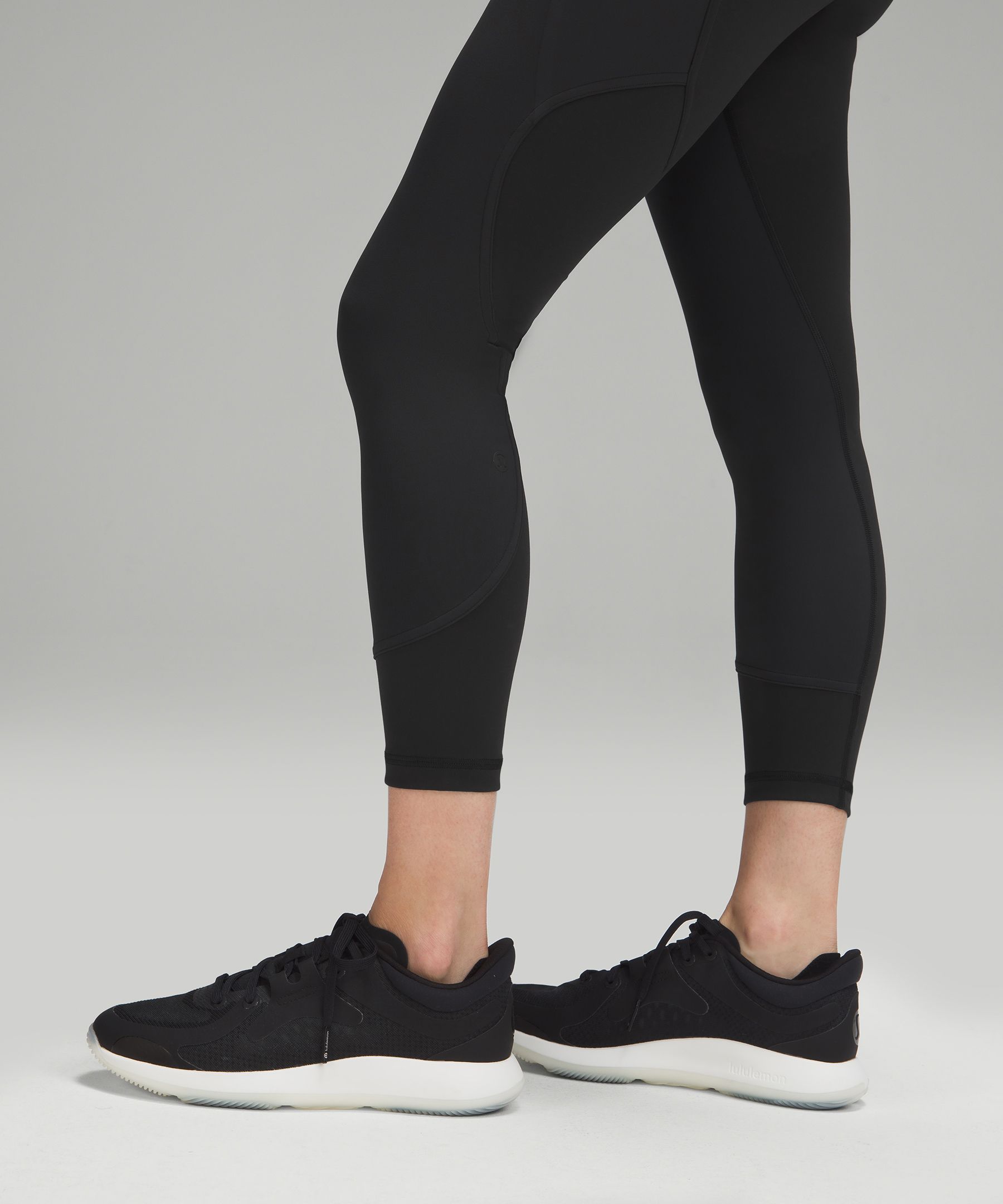 Lululemon Logo Waistband Everlux Training Crop 15 - Black - lulu fanatics