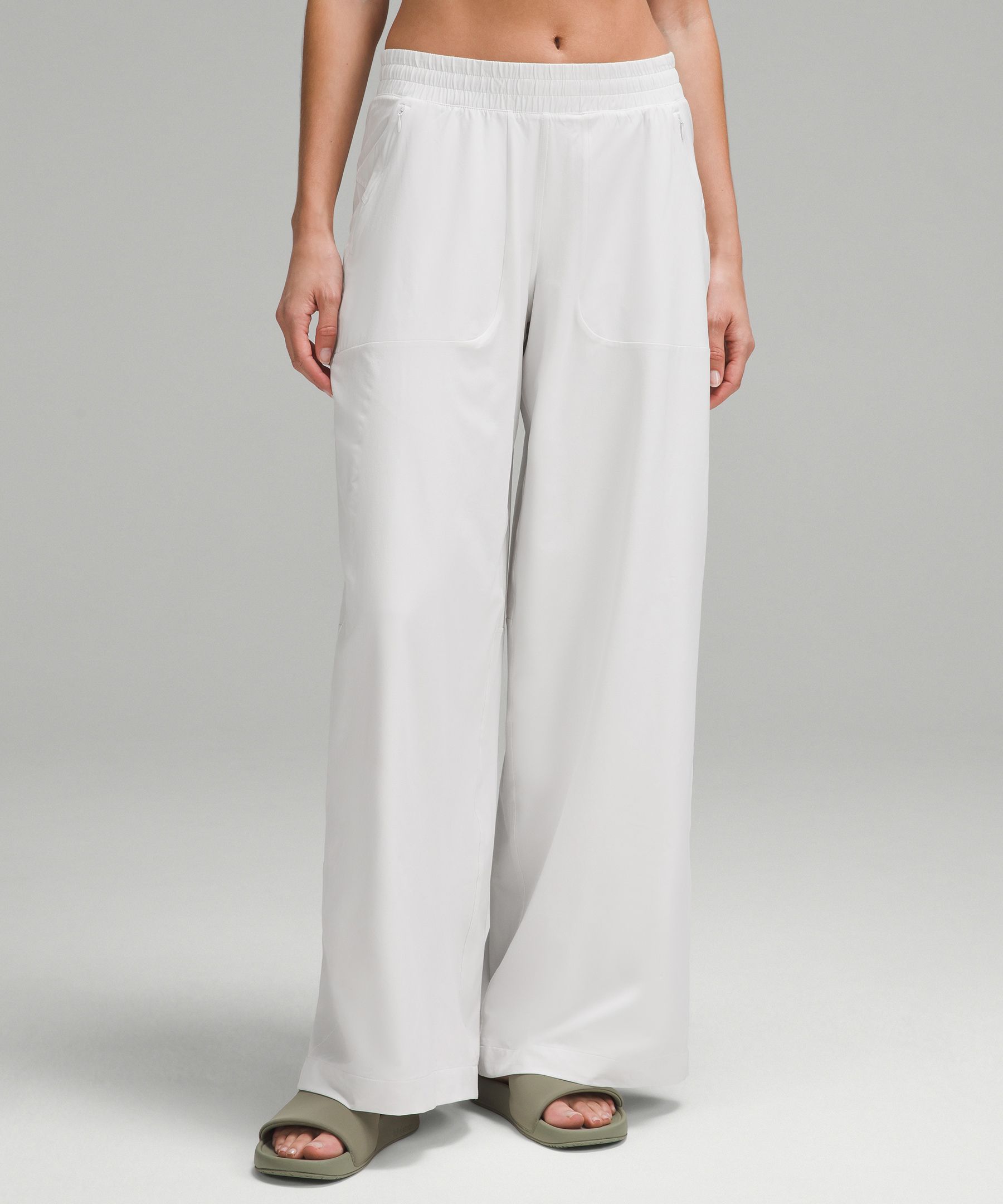 Shop Lululemon Swift Mid-rise Wide-leg Pants