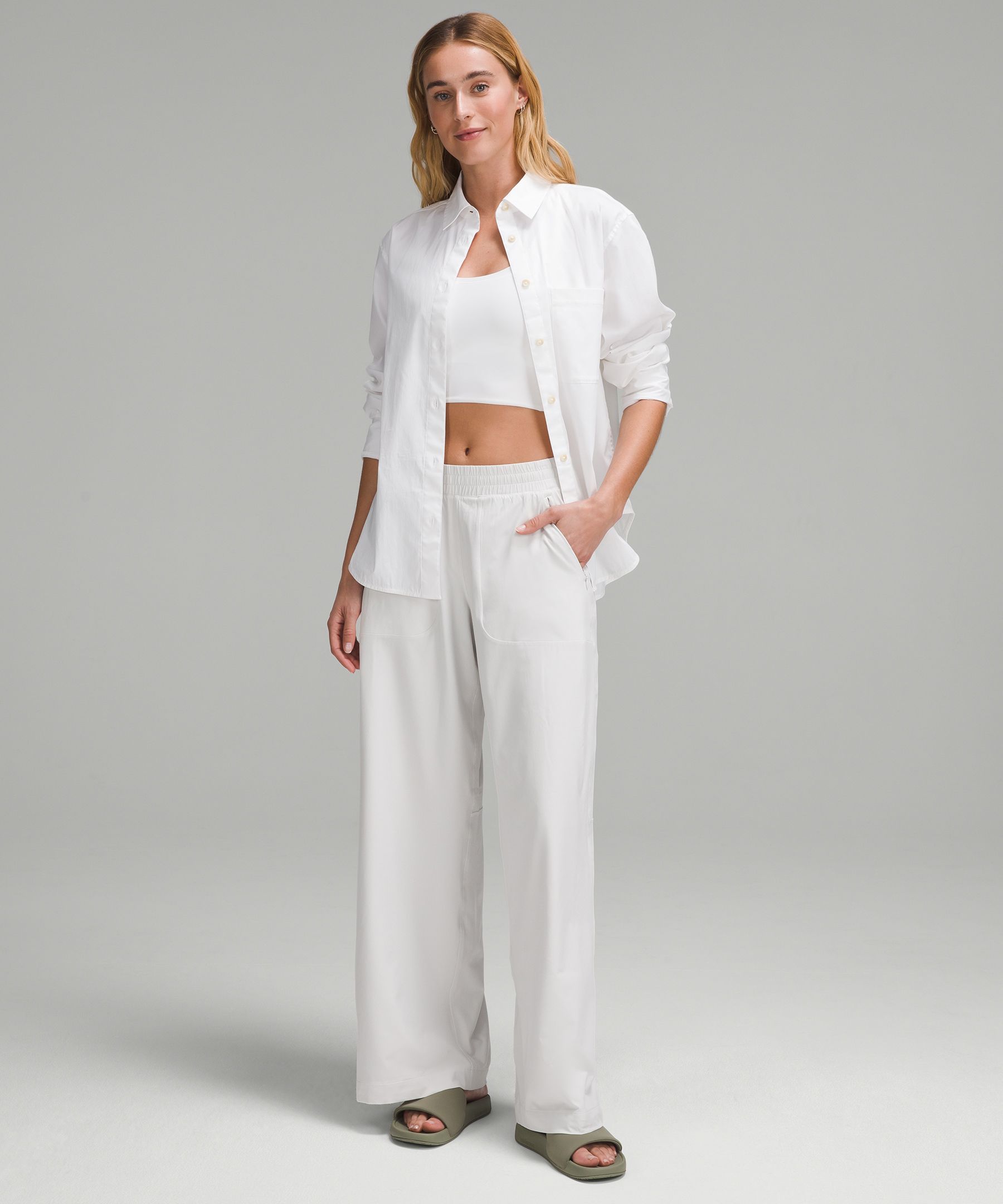 Shop Lululemon Swift Mid-rise Wide-leg Pants