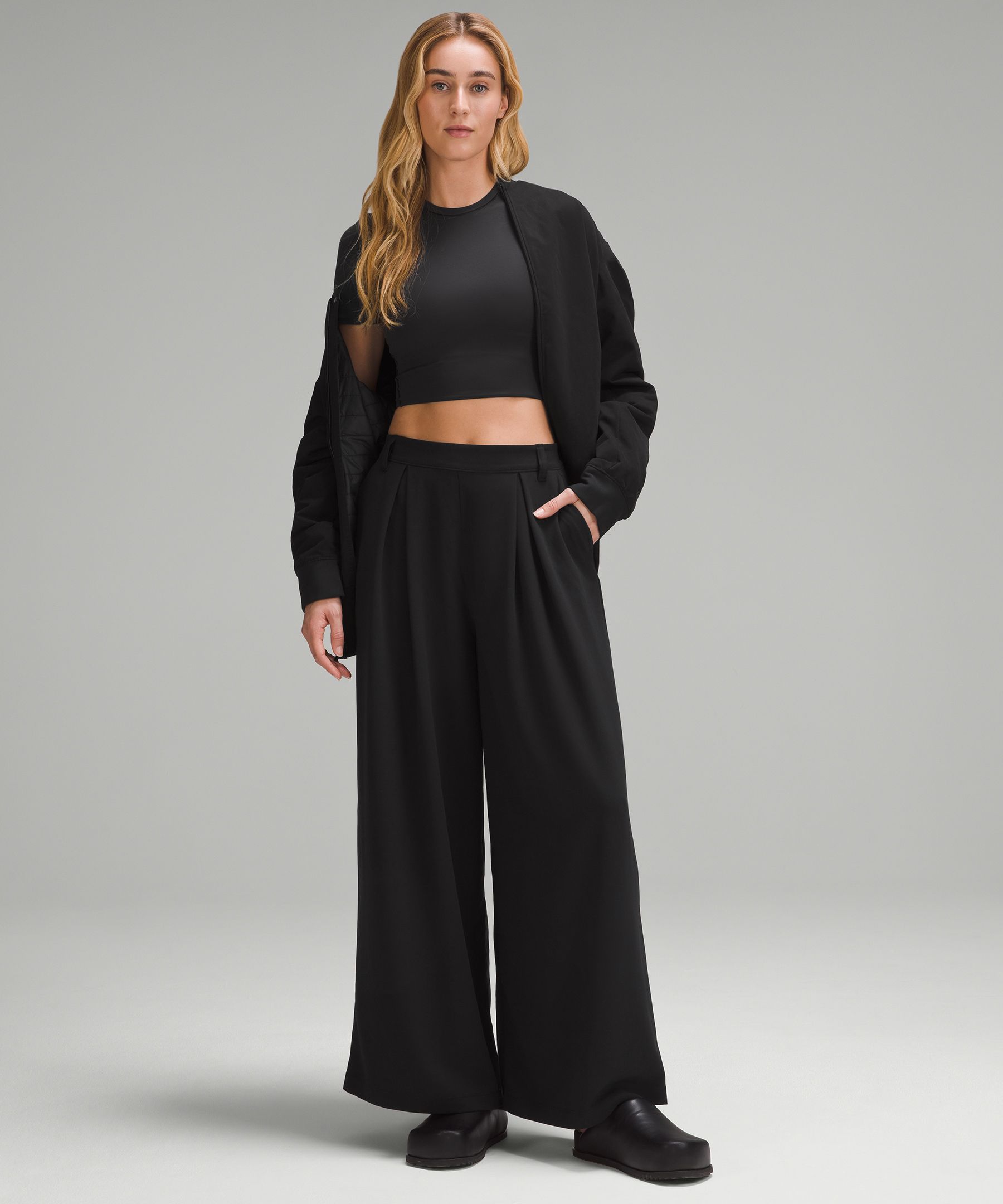 Pleated High-Rise Wide-Leg Trouser 29 *Full Length