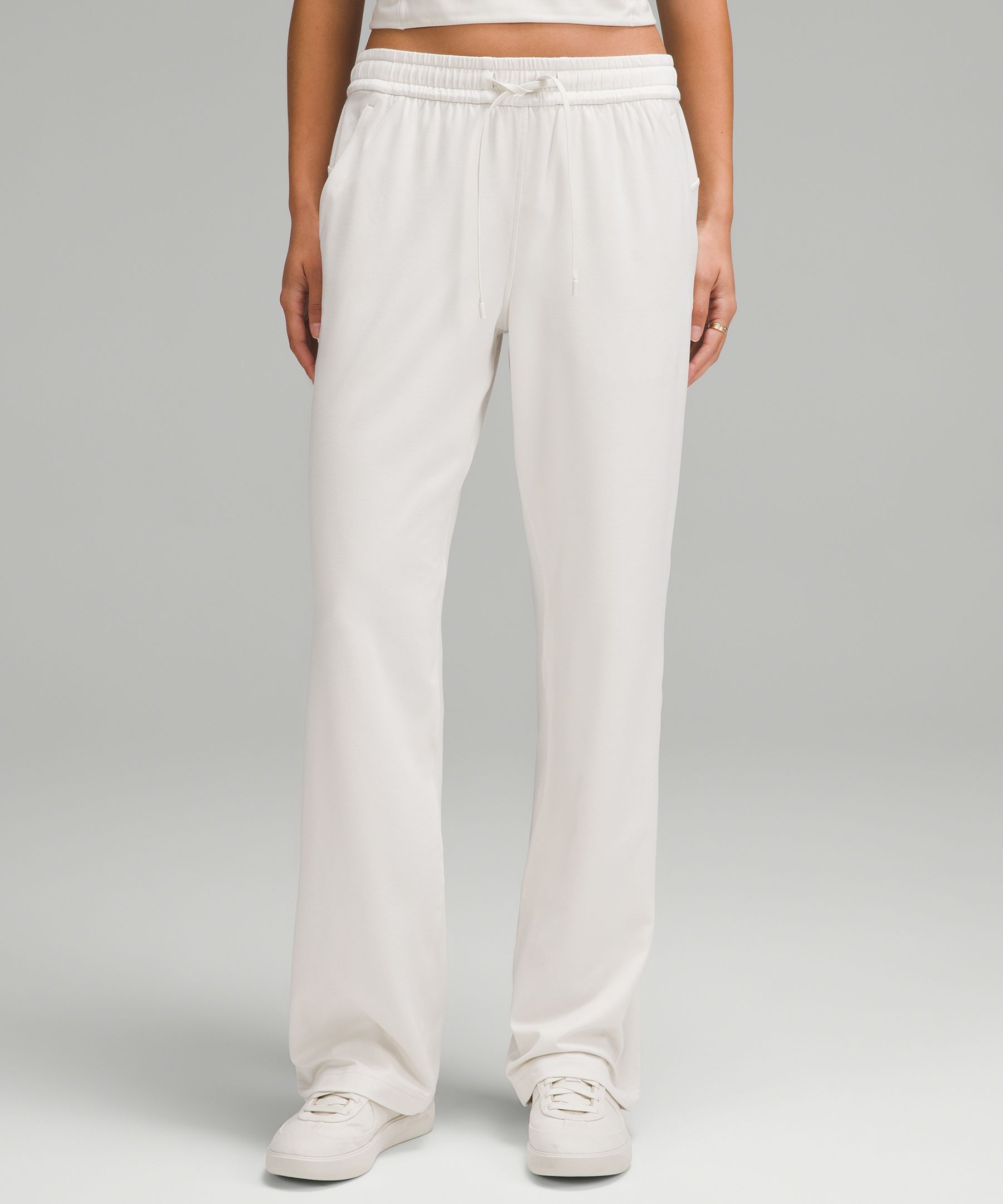 Soft Jersey Straight Leg Mid Rise Pant