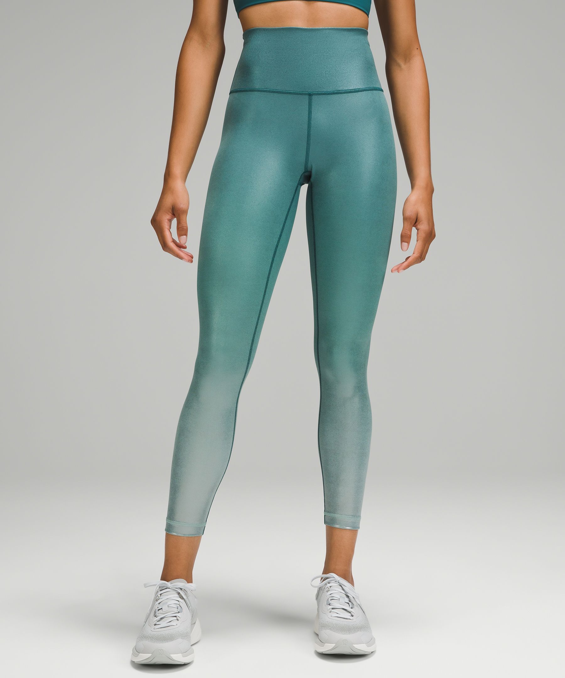 Lululemon high rise leggings with reflective detailing