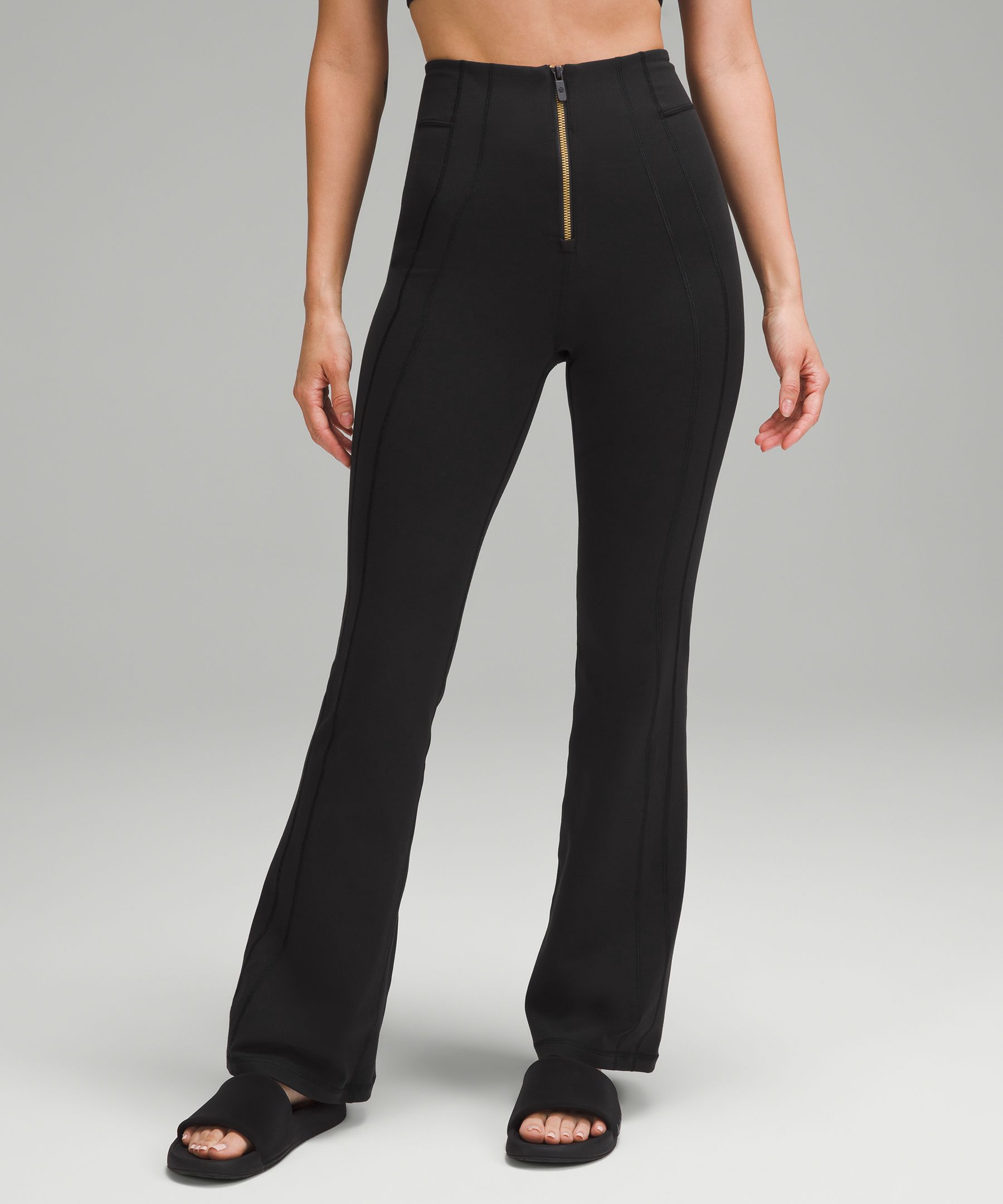 Define Zip-Front High-Rise Flared Pants