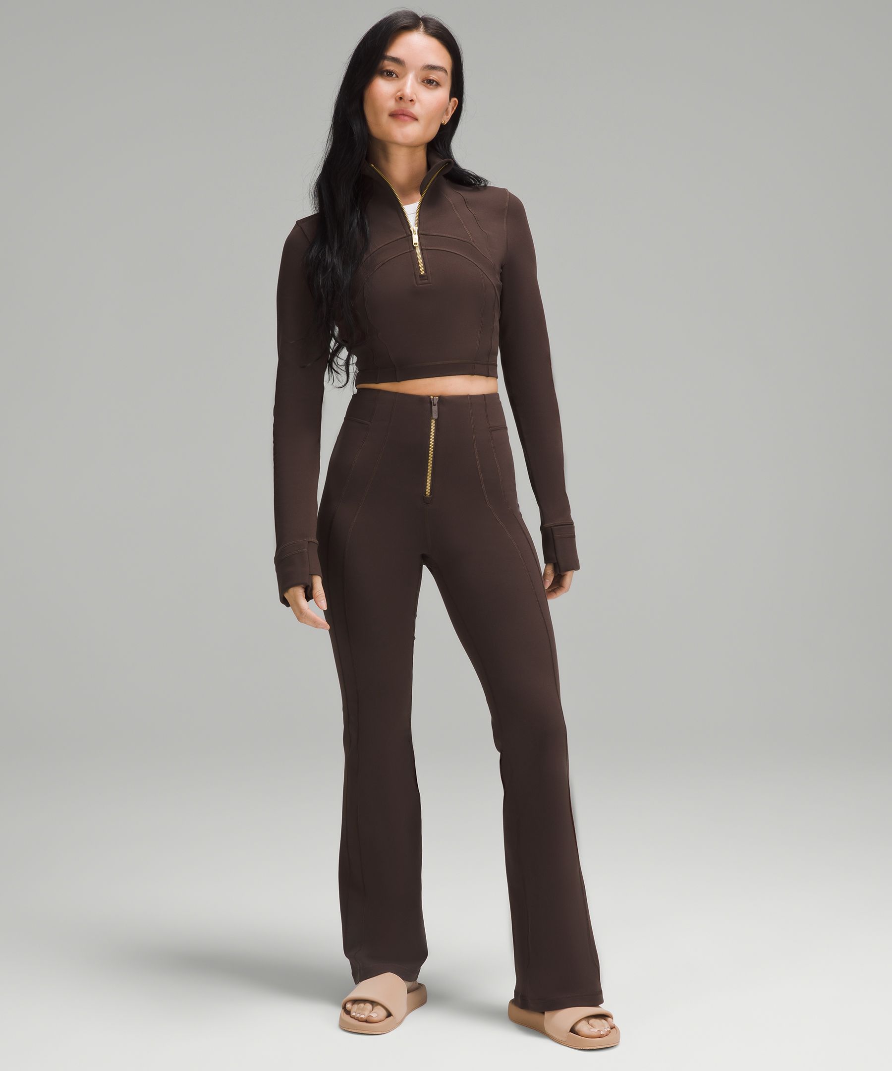 Define Zip-Front High-Rise Flared Pants *Asia Fit