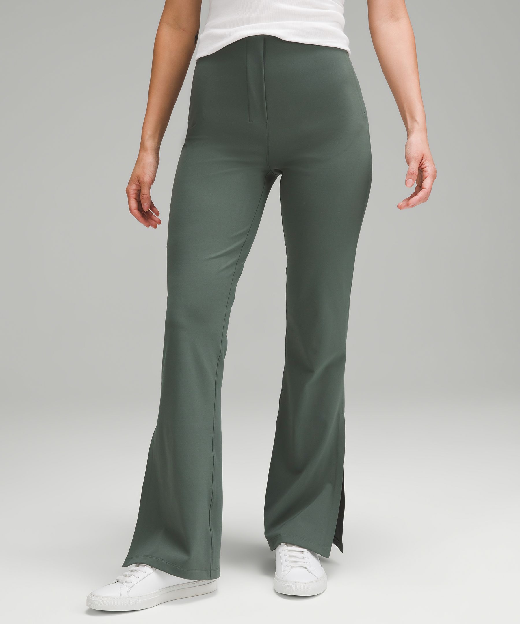 Smooth-Fit Split-Hem High-Rise Flared Pant