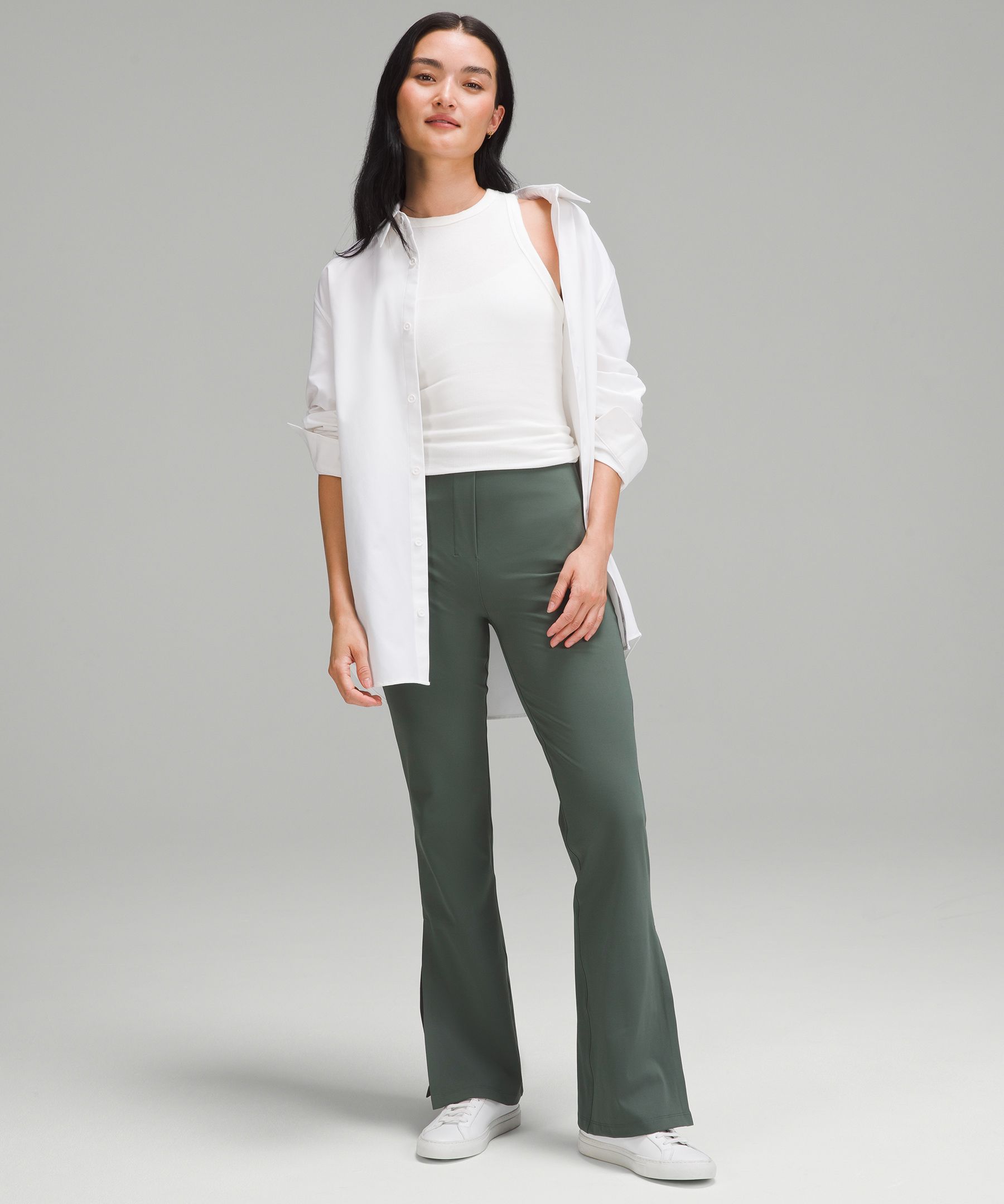 Smooth-Fit Split-Hem High-Rise Flared Pant