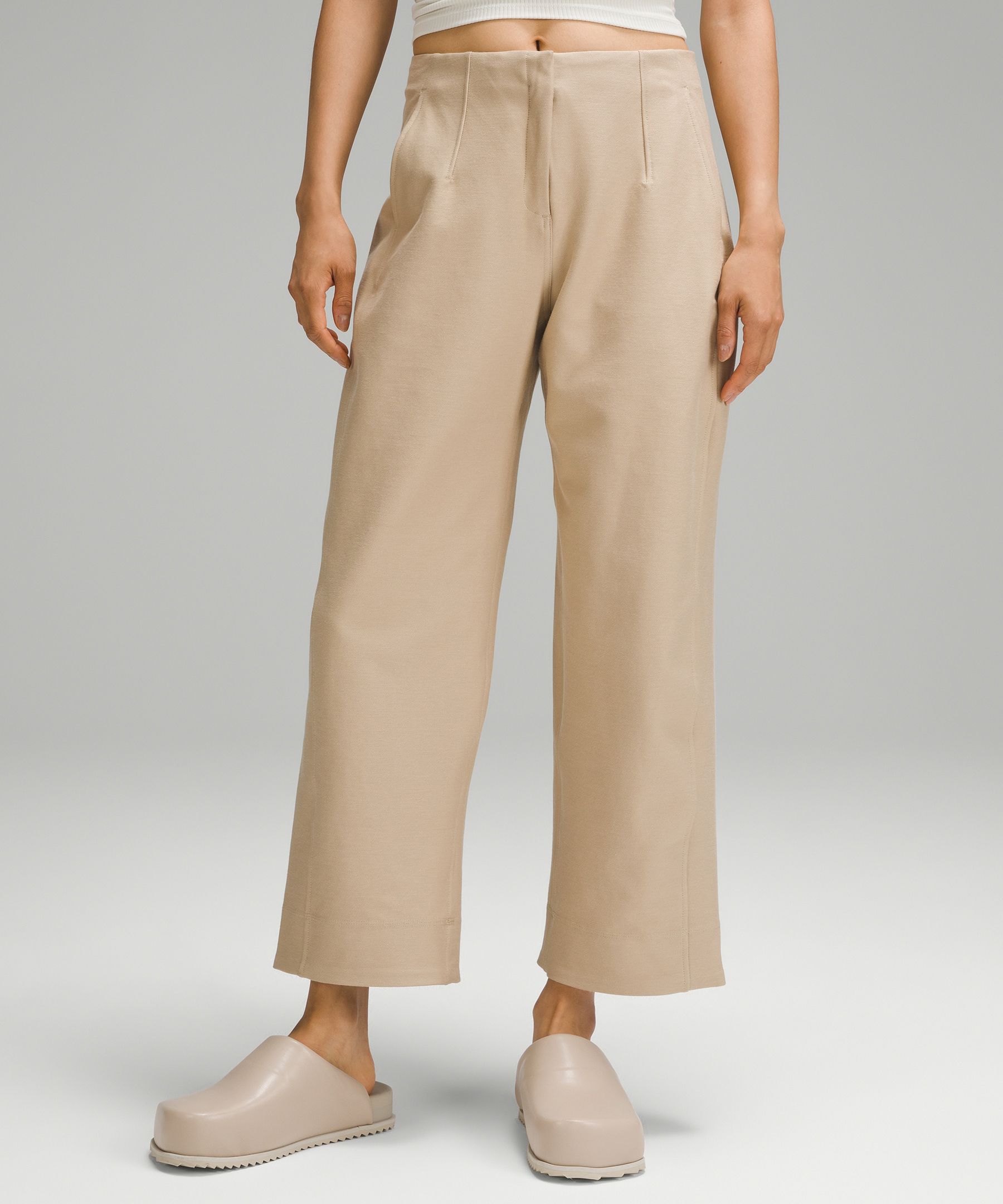 Mid-Rise Loose Fit Trousers with Elasticated Waist