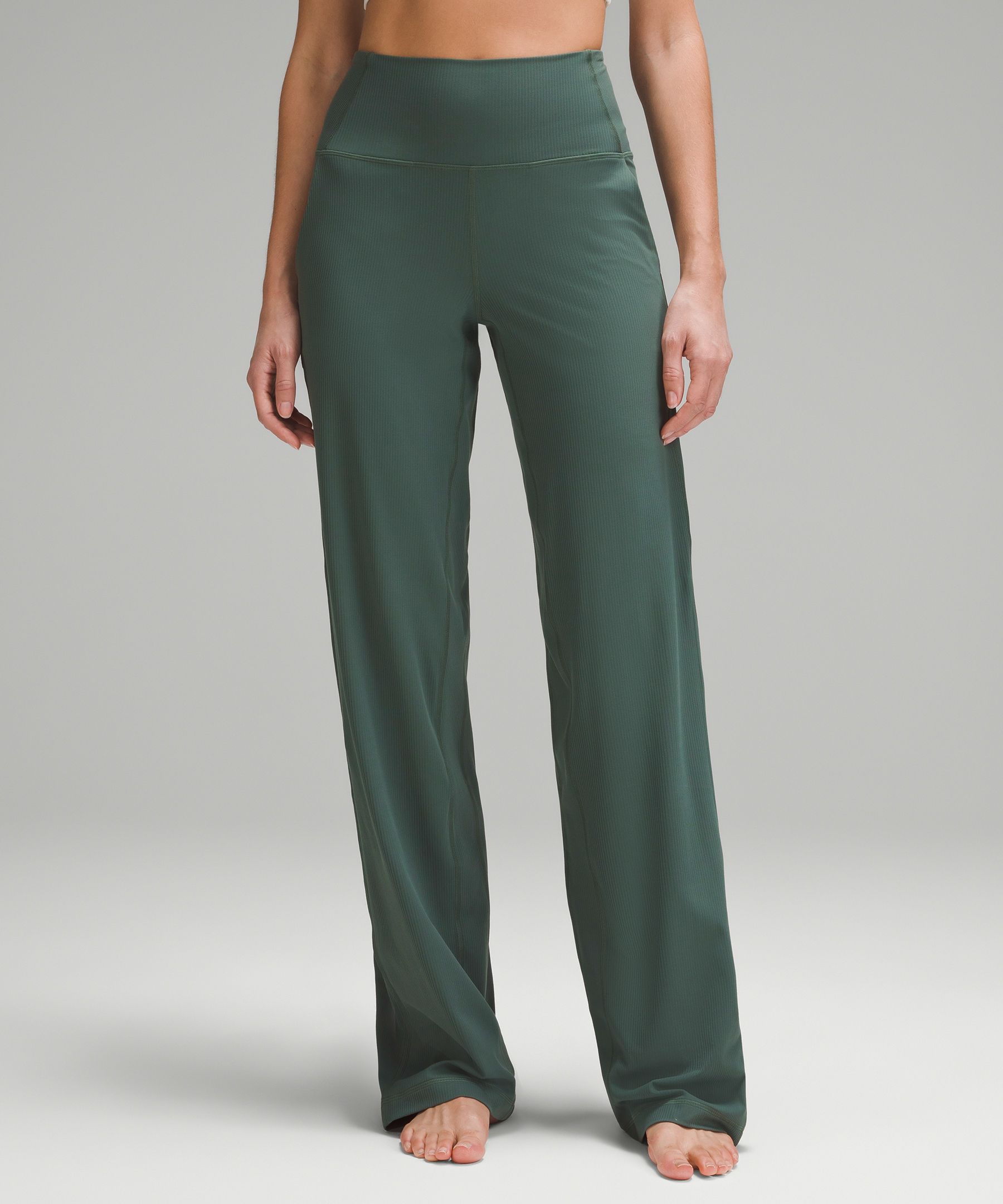 Lululemon Align™ Ribbed High-rise Wide-leg Leggings Tall In Green