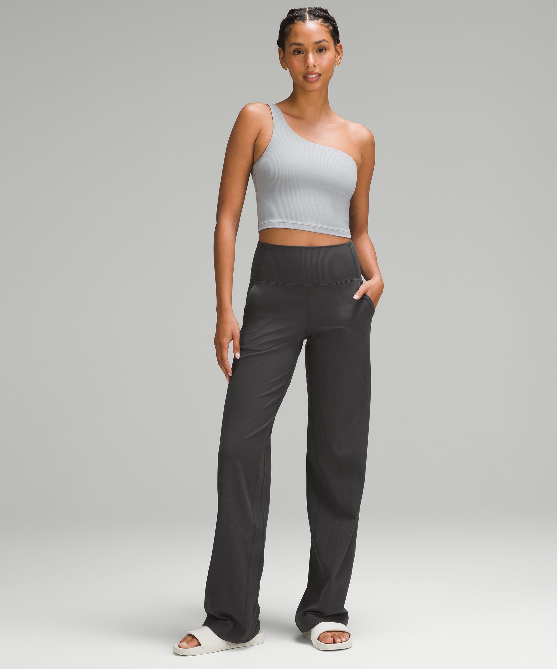 Women's Lululemon Align™ High-Rise Wide-Leg Pant Short Graphite Grey Size 2