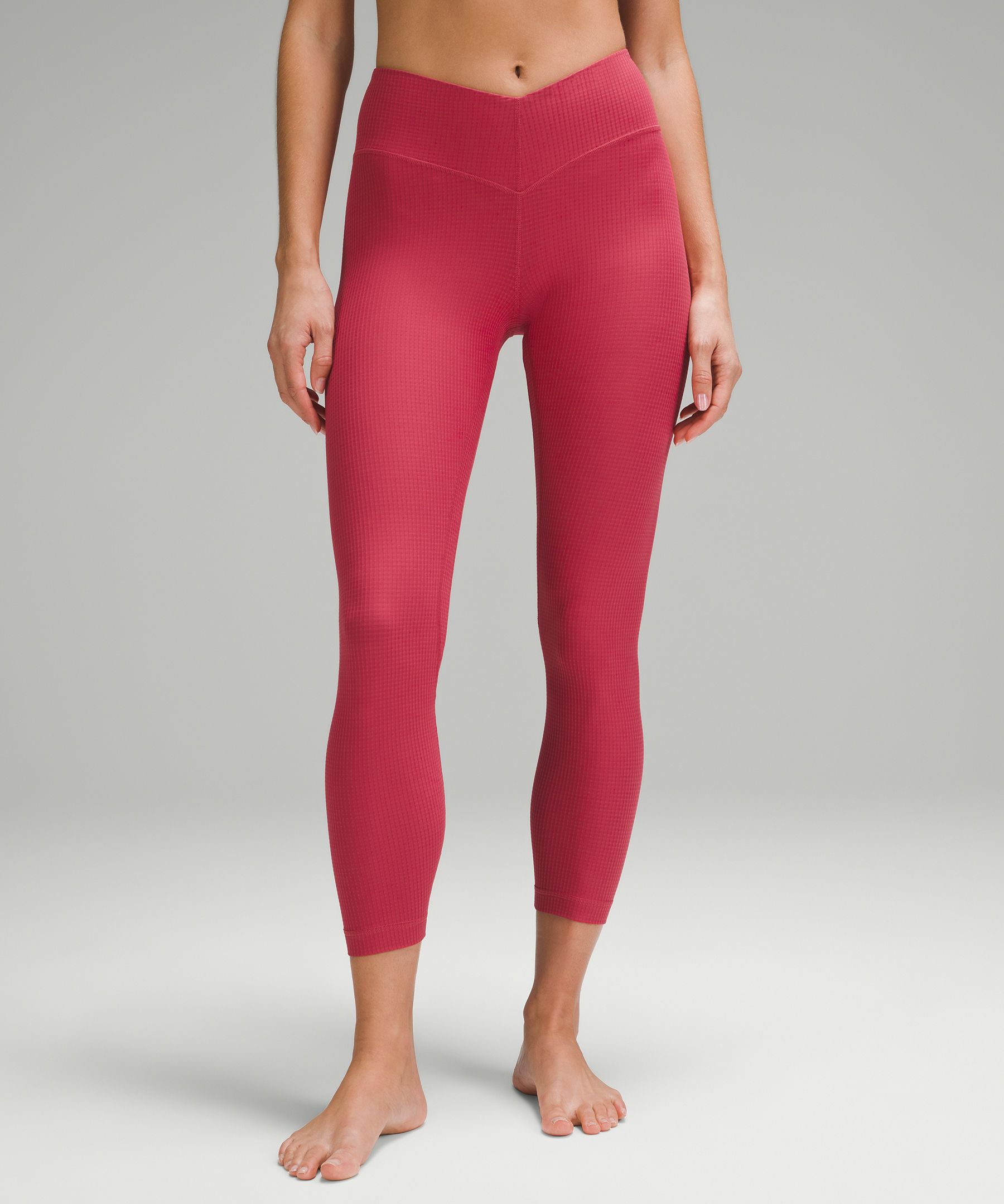 V-Waist Yoga Tight 25 *Grid Texture, Women's Leggings/Tights