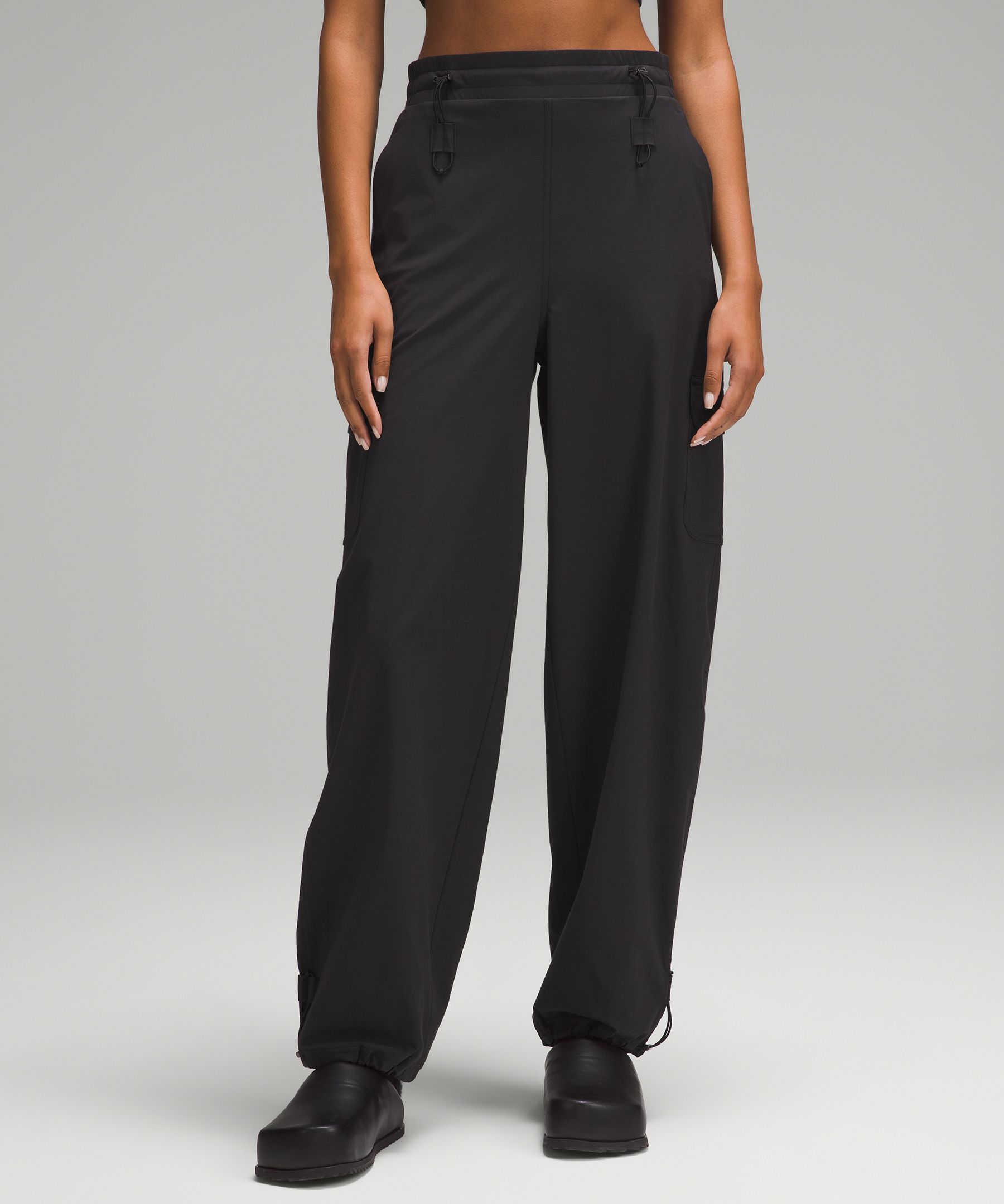 Women's High-Rise Parachute Pants - A New Day™ Black 6