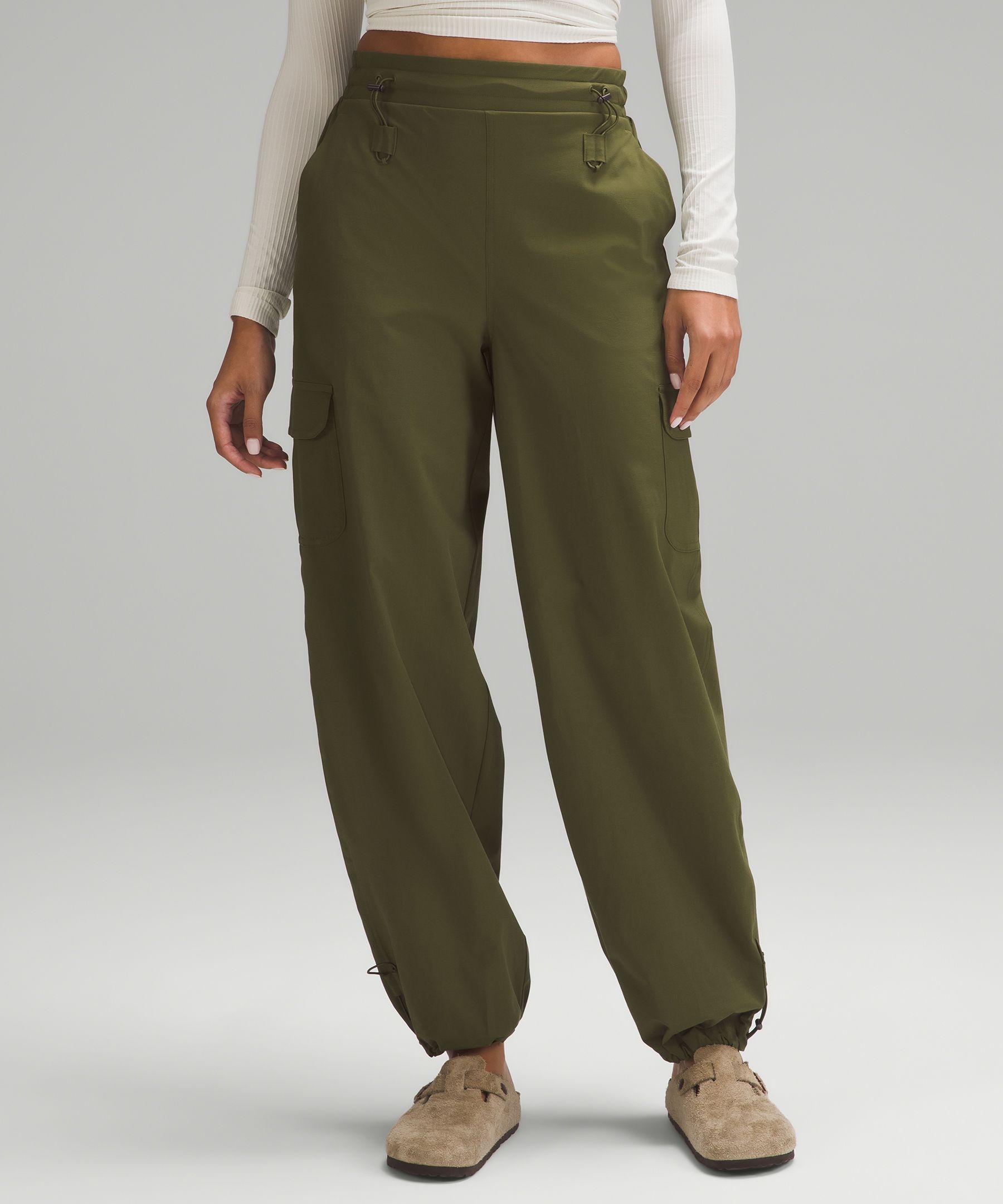 Order CLOTHINK India Women Cargo Relaxed Lycra Blend Trousers