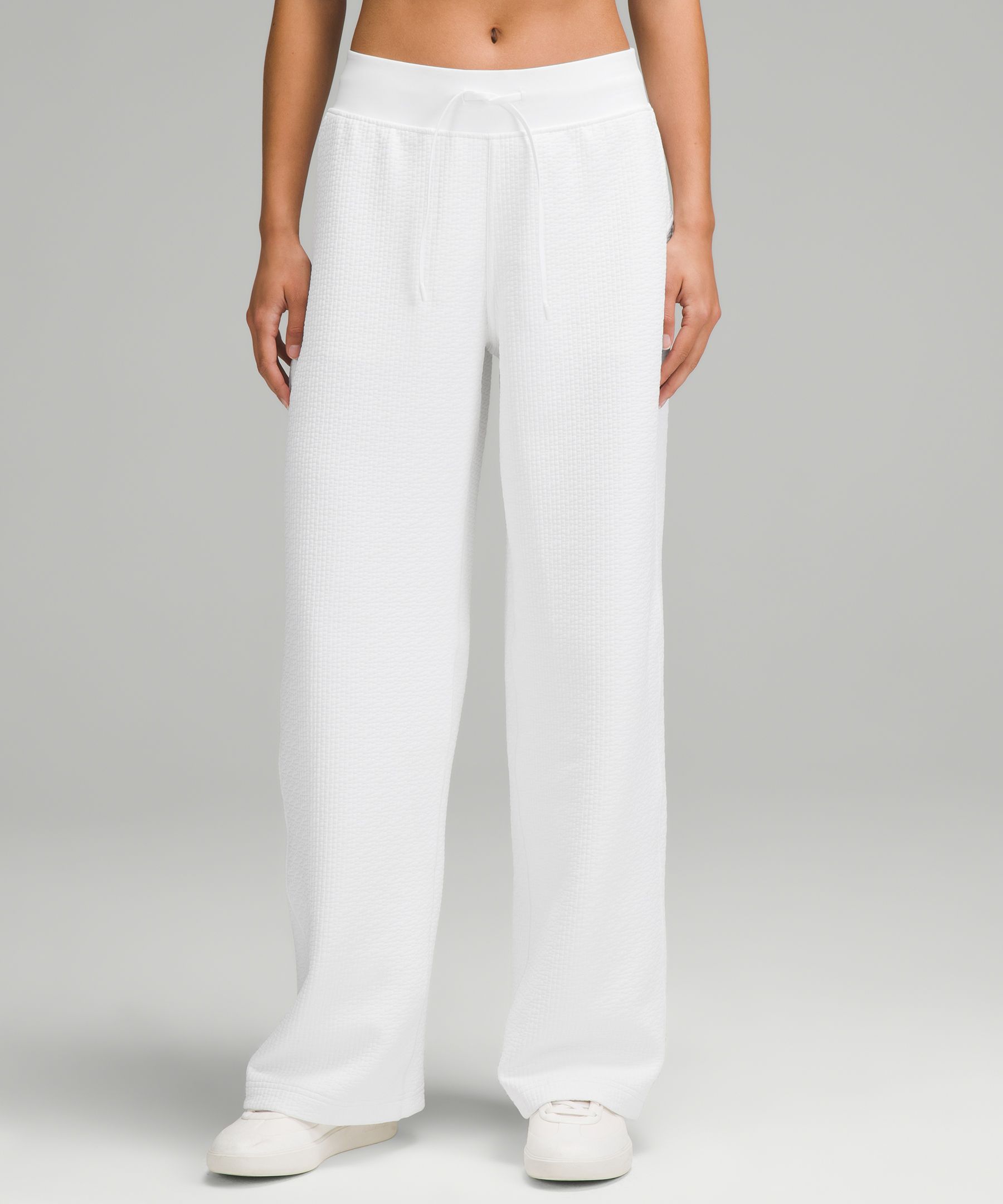 Textured High-Rise Wide-Leg Track Pant Regular