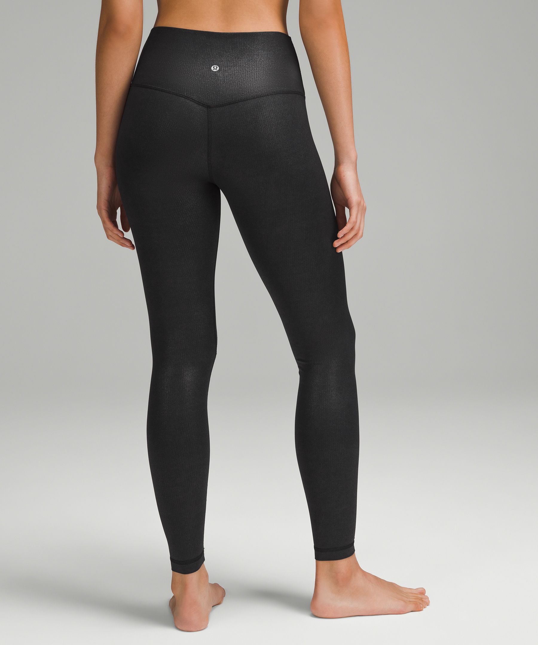 Lululemon High-Rise Yoga Tight 25 *Grid Texture - Black - lulu fanatics