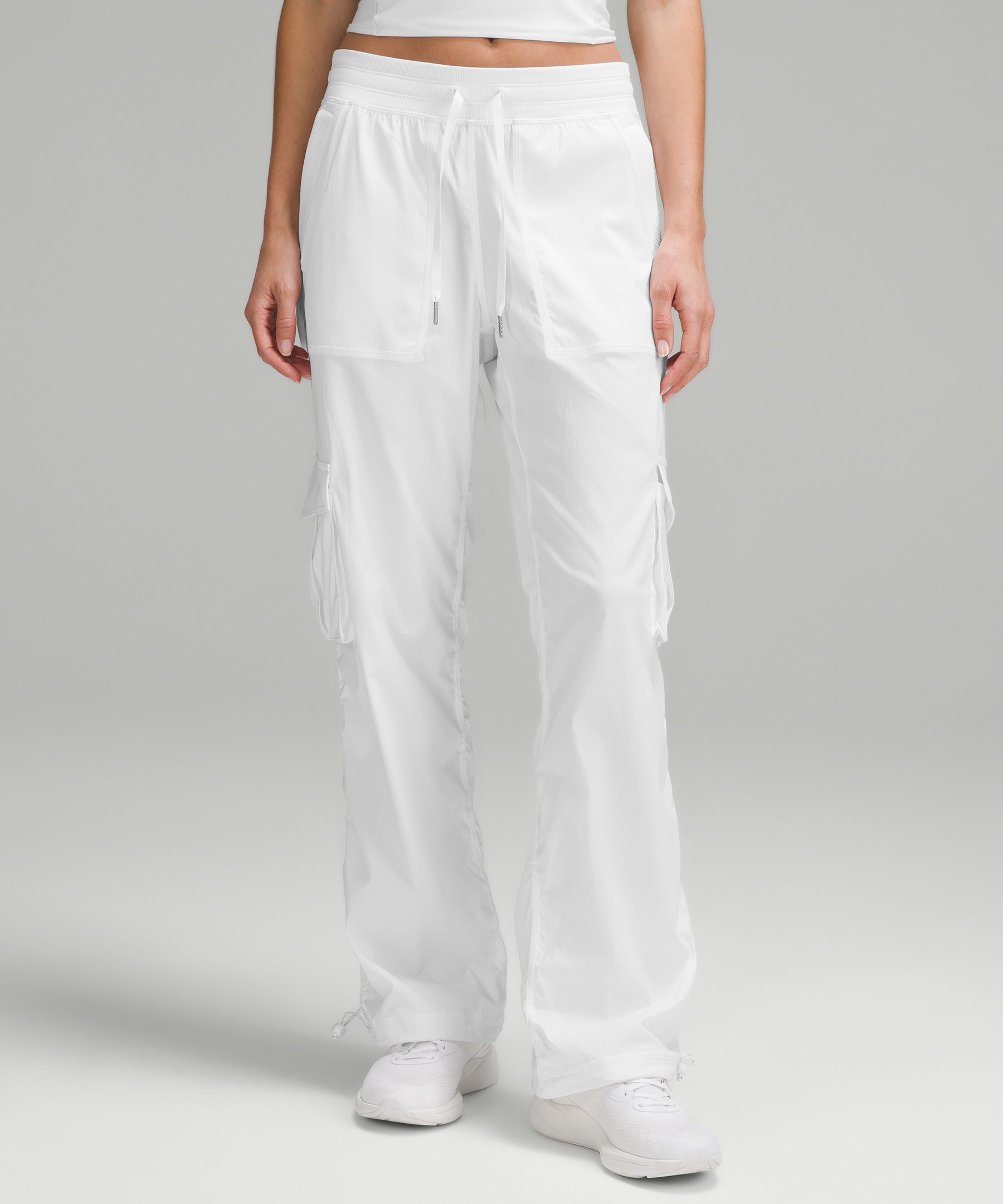 Dance Studio Relaxed-Fit Mid-Rise Cargo Pant - White,Neutral