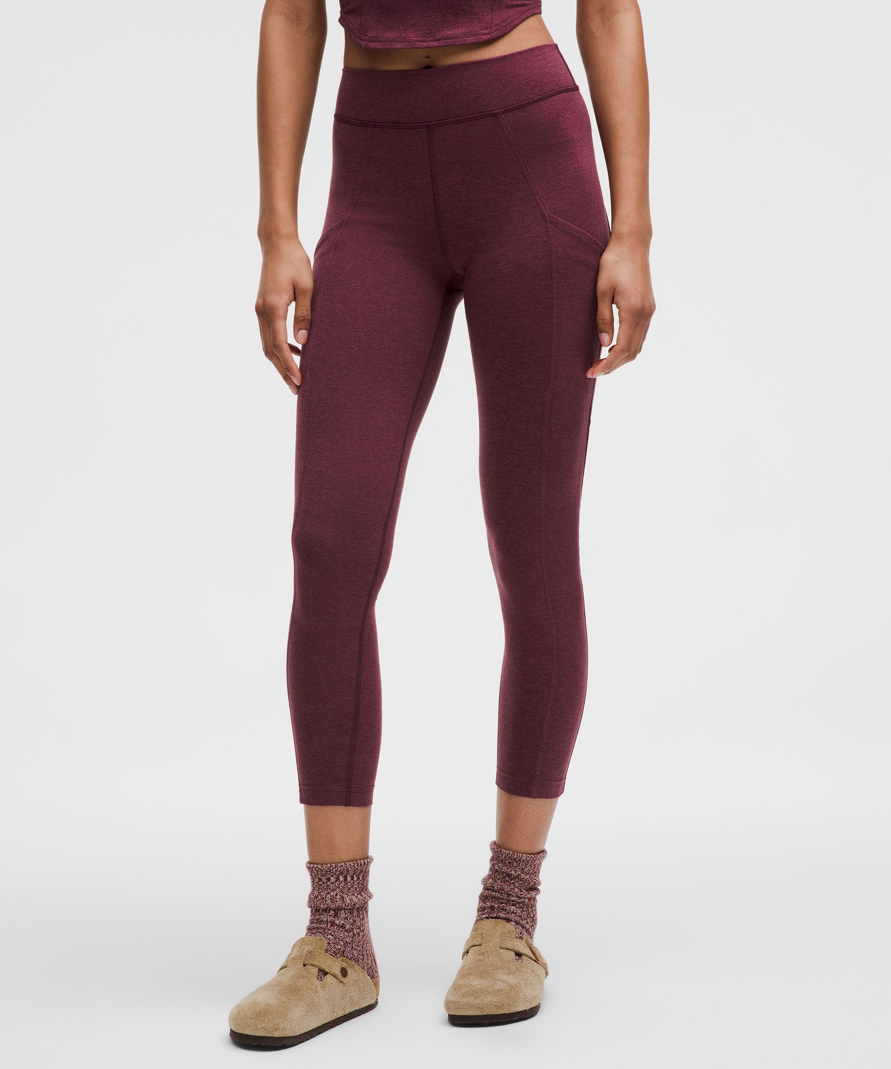 Soft Sueded High-Rise Tight 25" - Burgundy