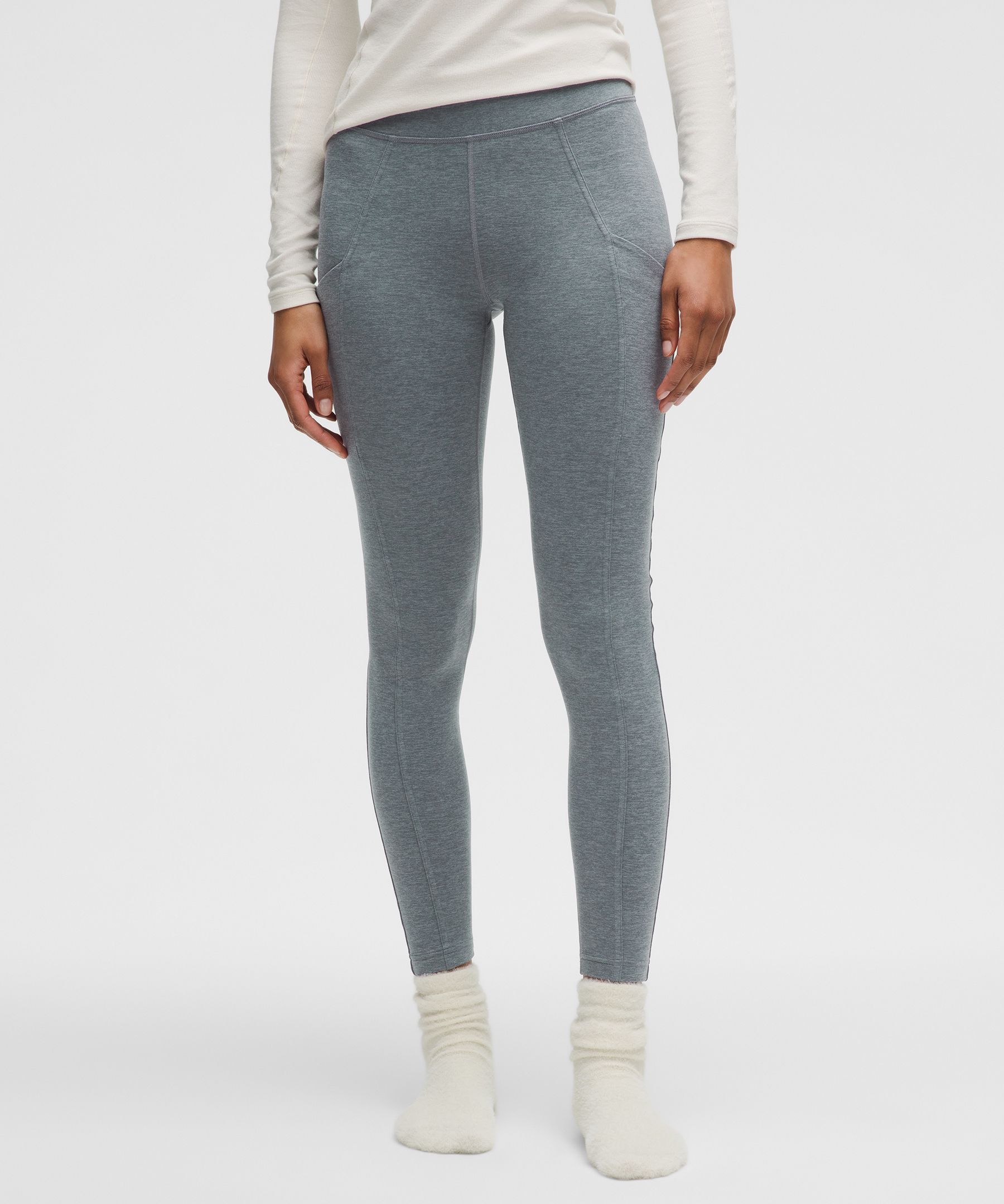 Soft Sueded High-Rise Tight 28" - Grey